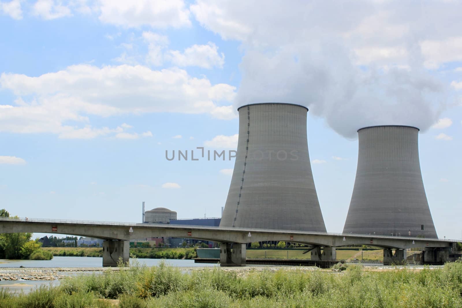 nuclear power plant in operation for production of electrical energy