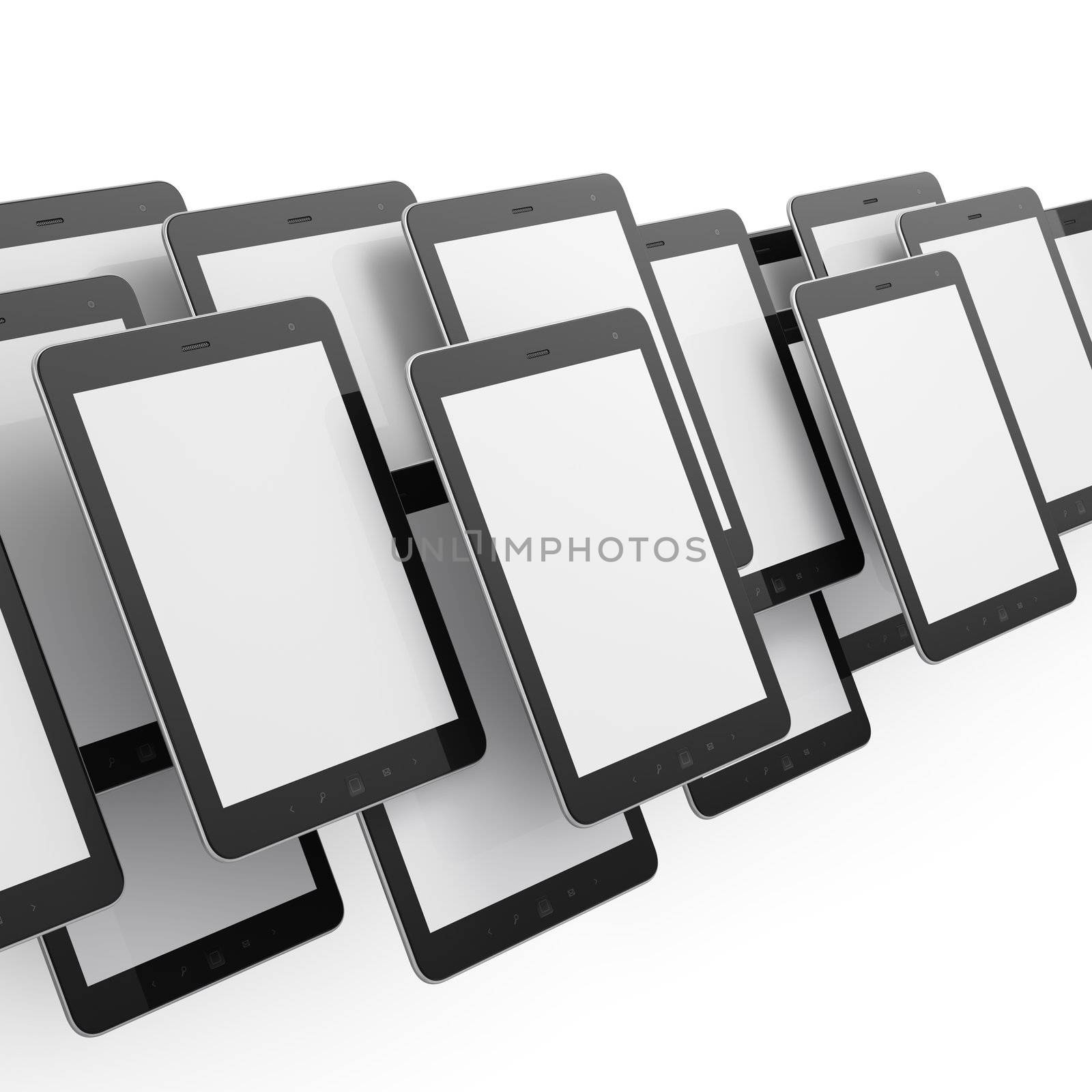 Black tablets on white background by maxkabakov