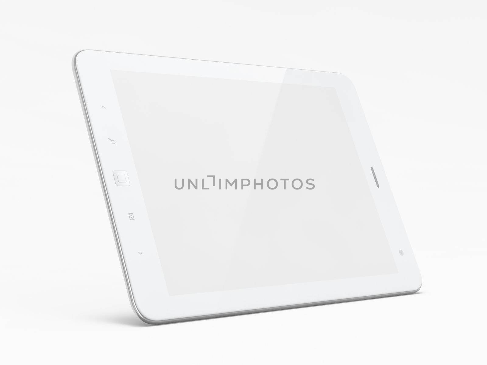 Beautiful white tablet pc on white background by maxkabakov