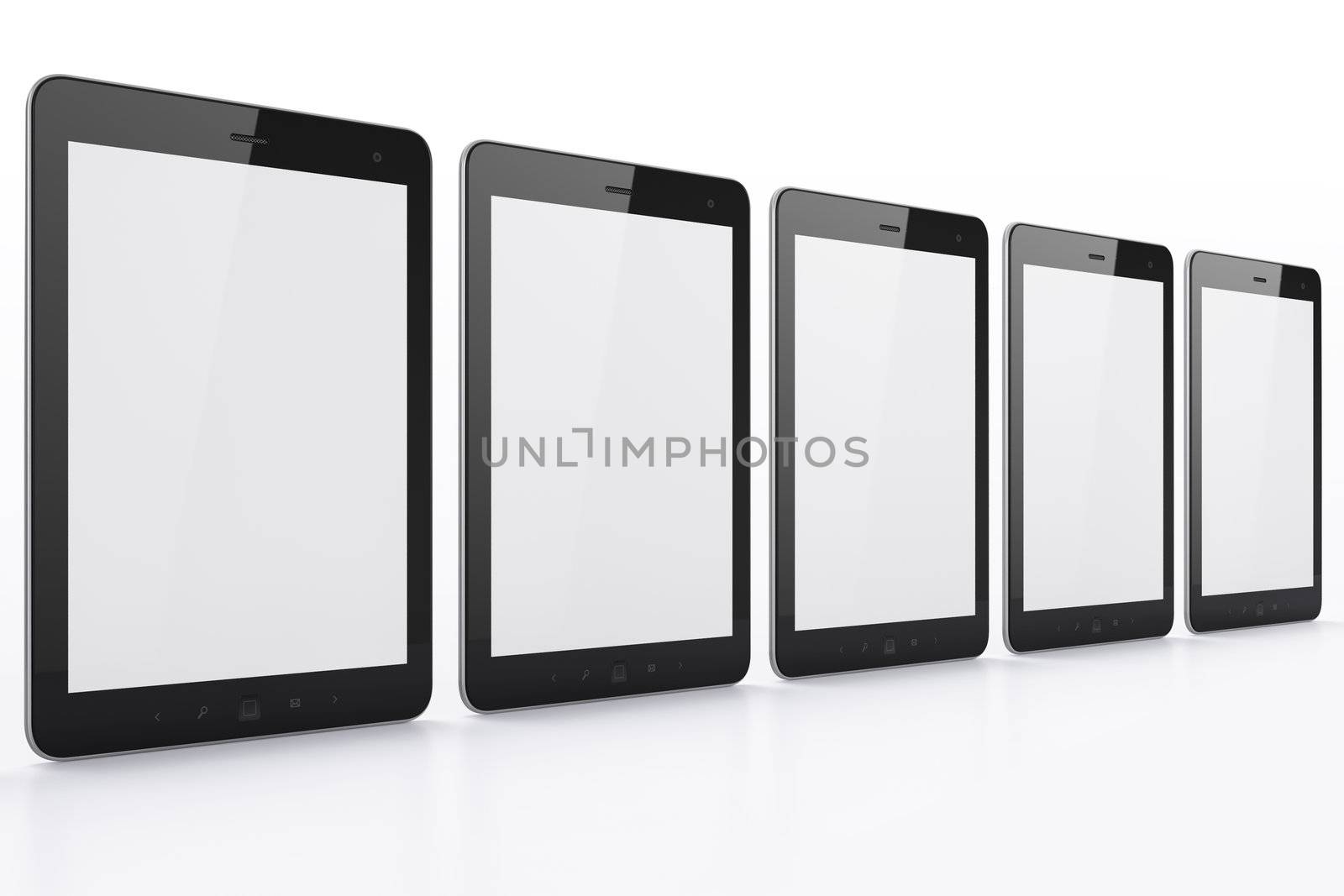 Black tablets on white background by maxkabakov