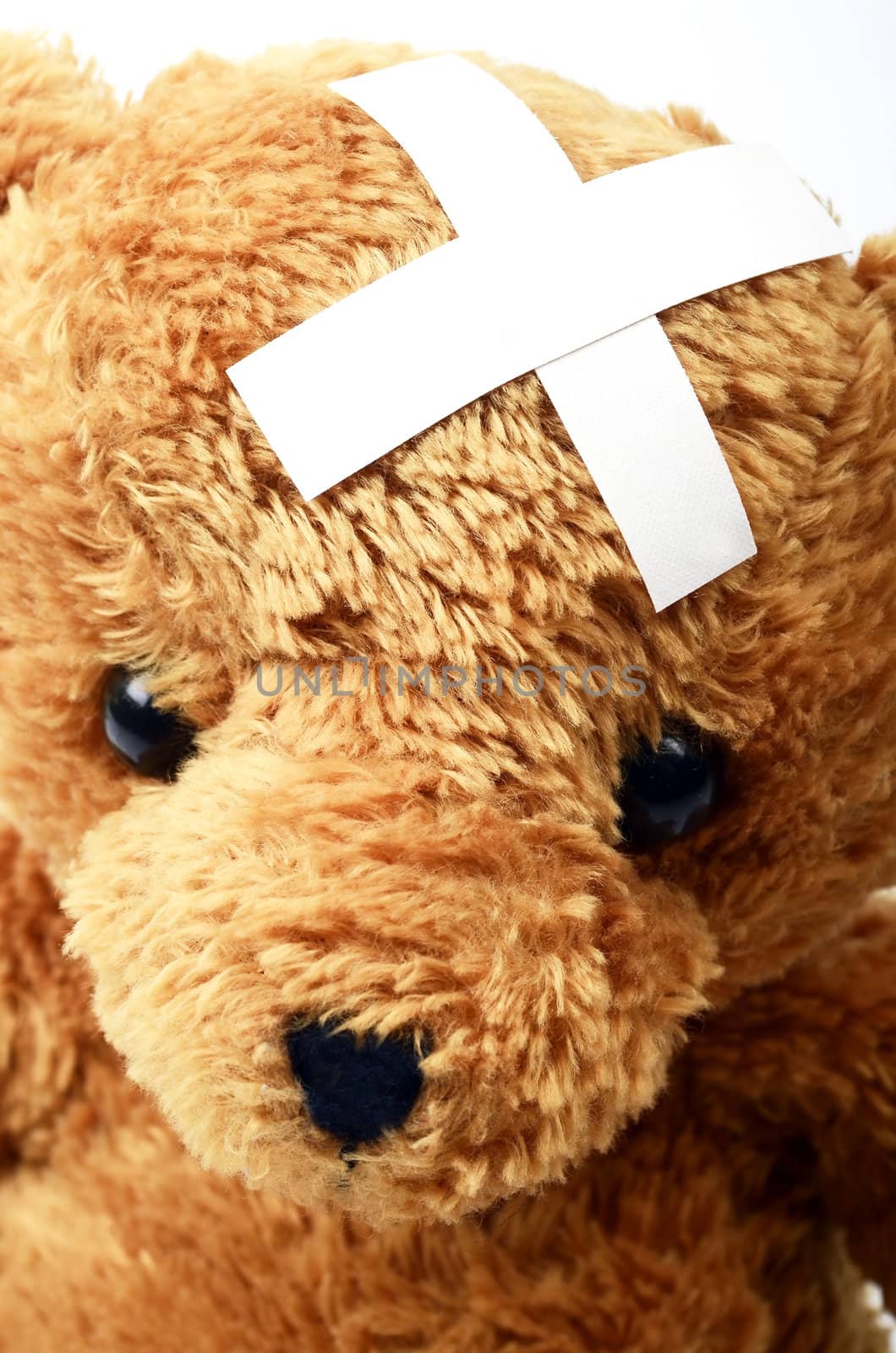 Teddy bear with a bandage