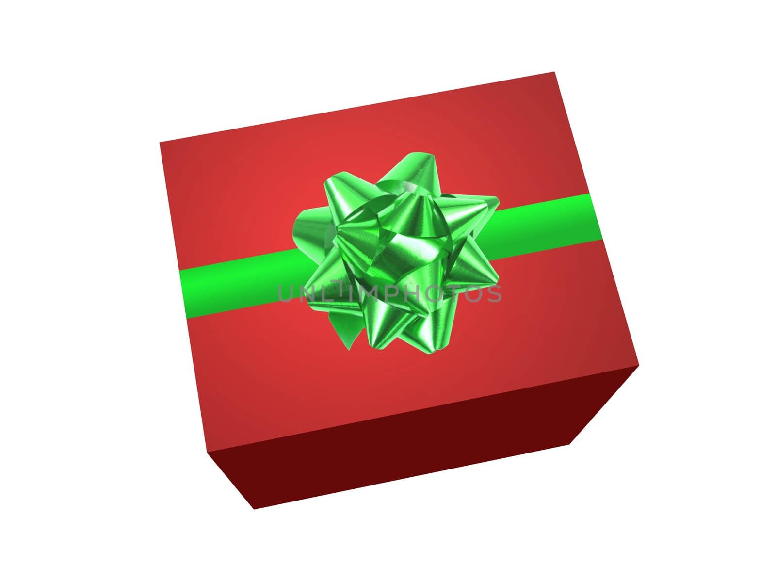 A gift box isolated against a white background