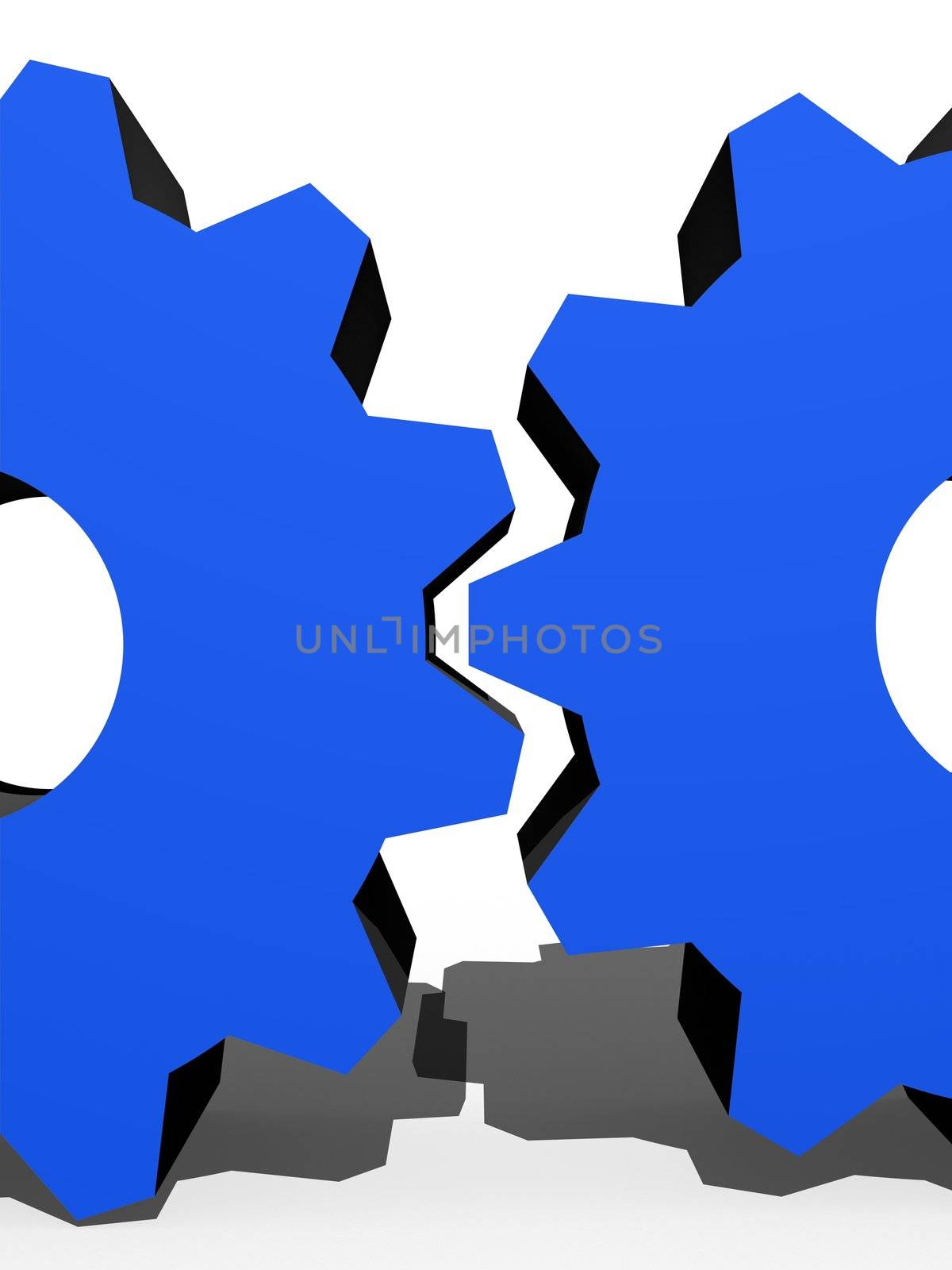 3d gears isolated against a white background