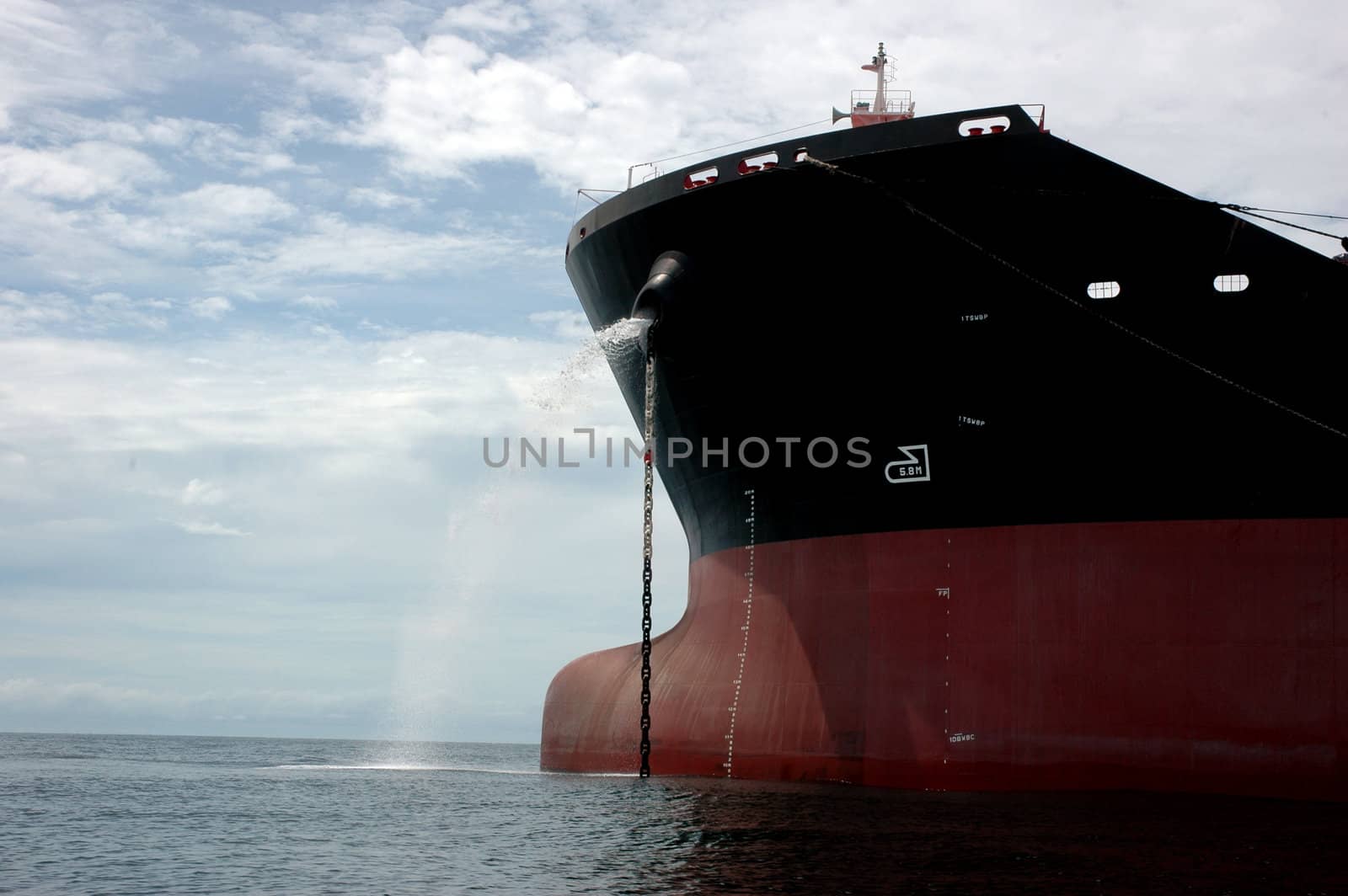 the bow of a big tanker ship by antonihalim