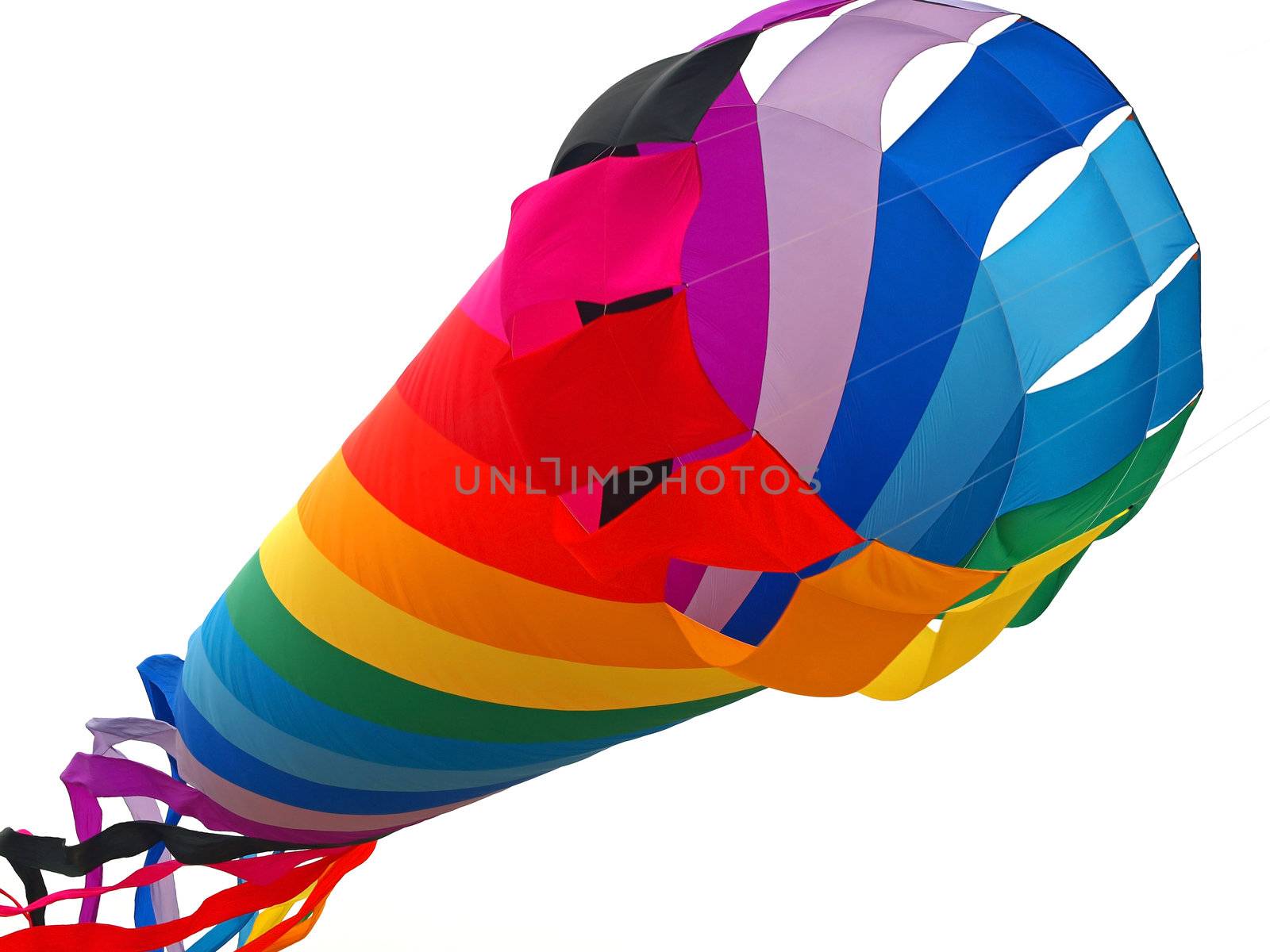 Rainbow Colored Tube Kite Flying by Frankljunior
