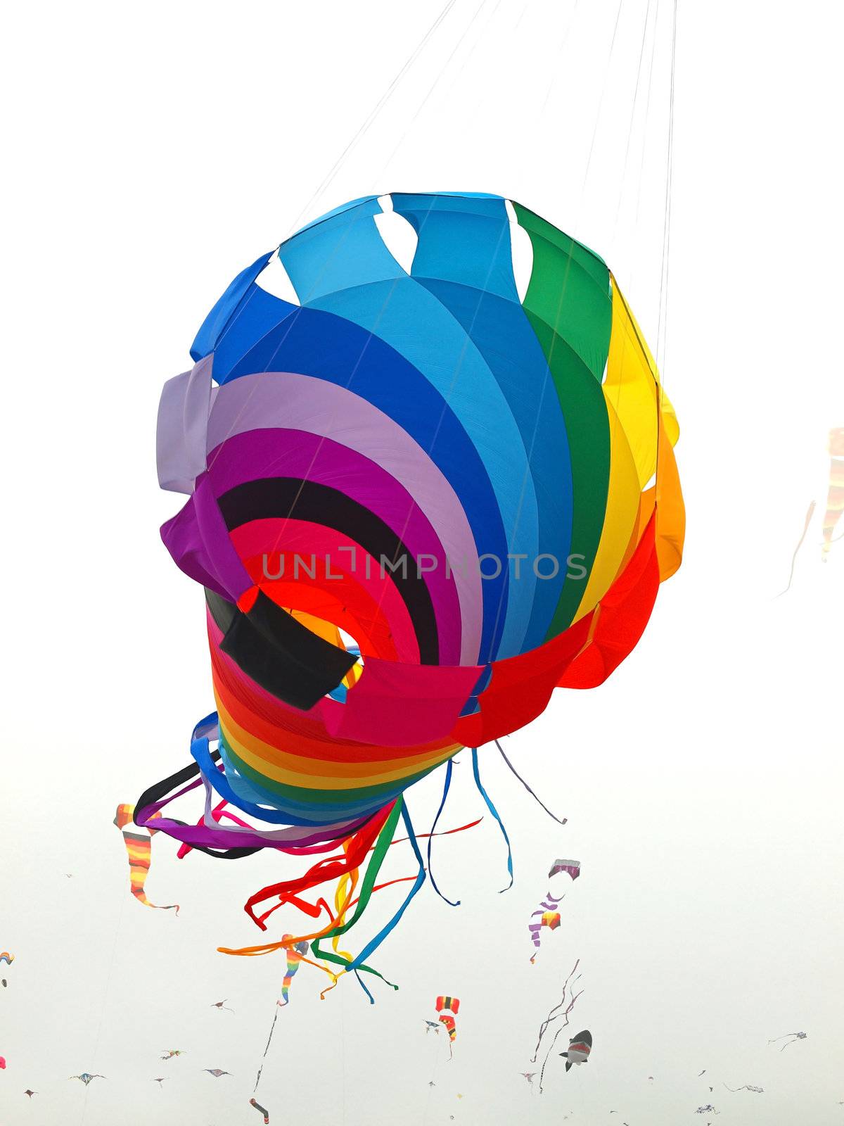 Rainbow Colored Tube Kite Flying by Frankljunior