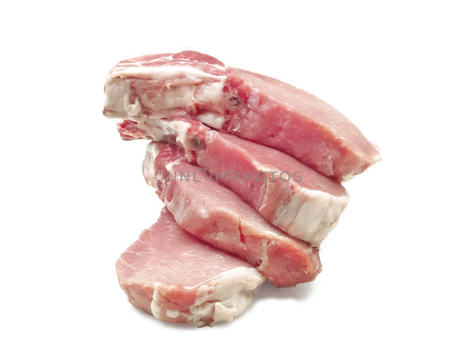 Some pork chops on a white background by NickNick