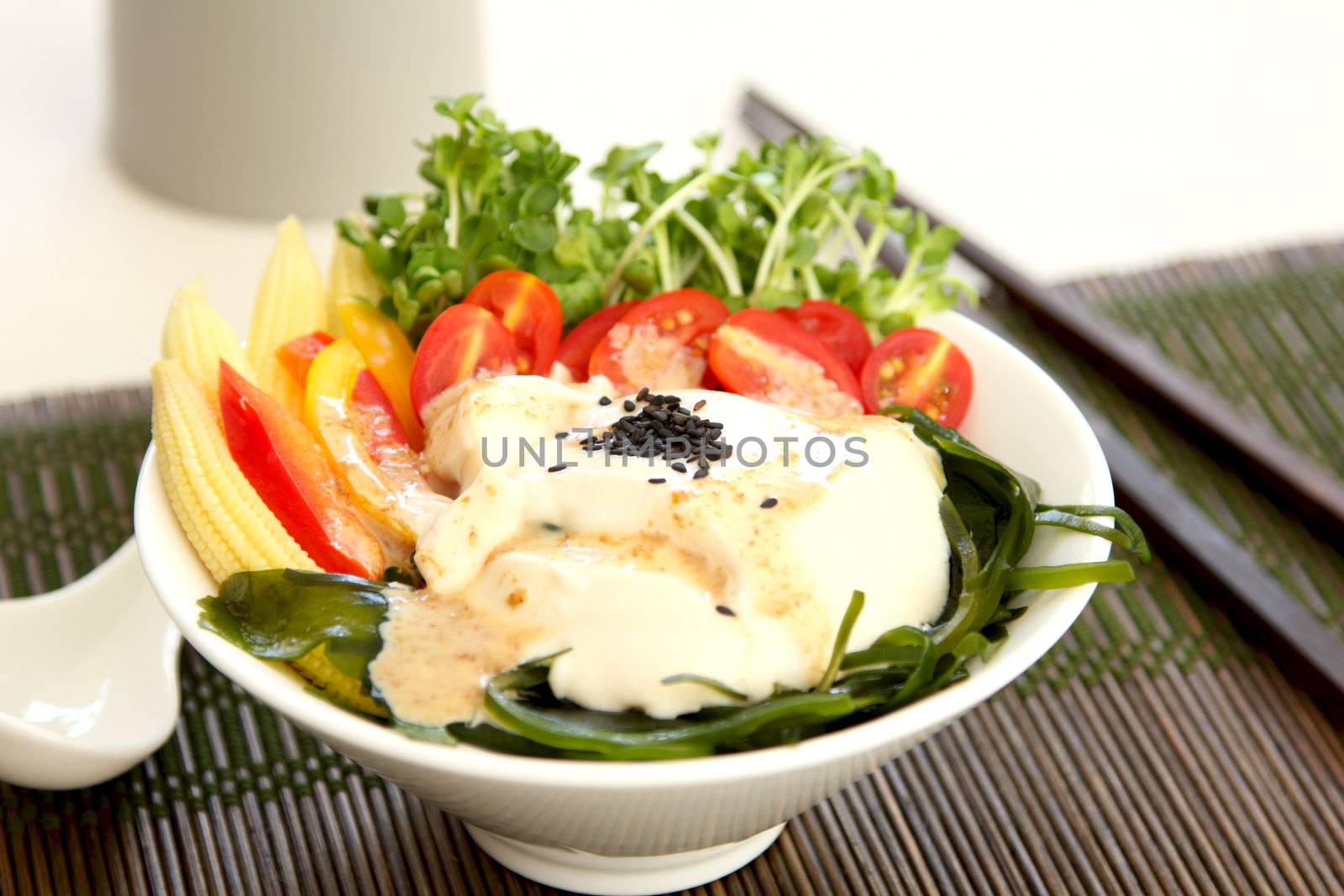 Fresh tofu salad [ Healthy salad ]