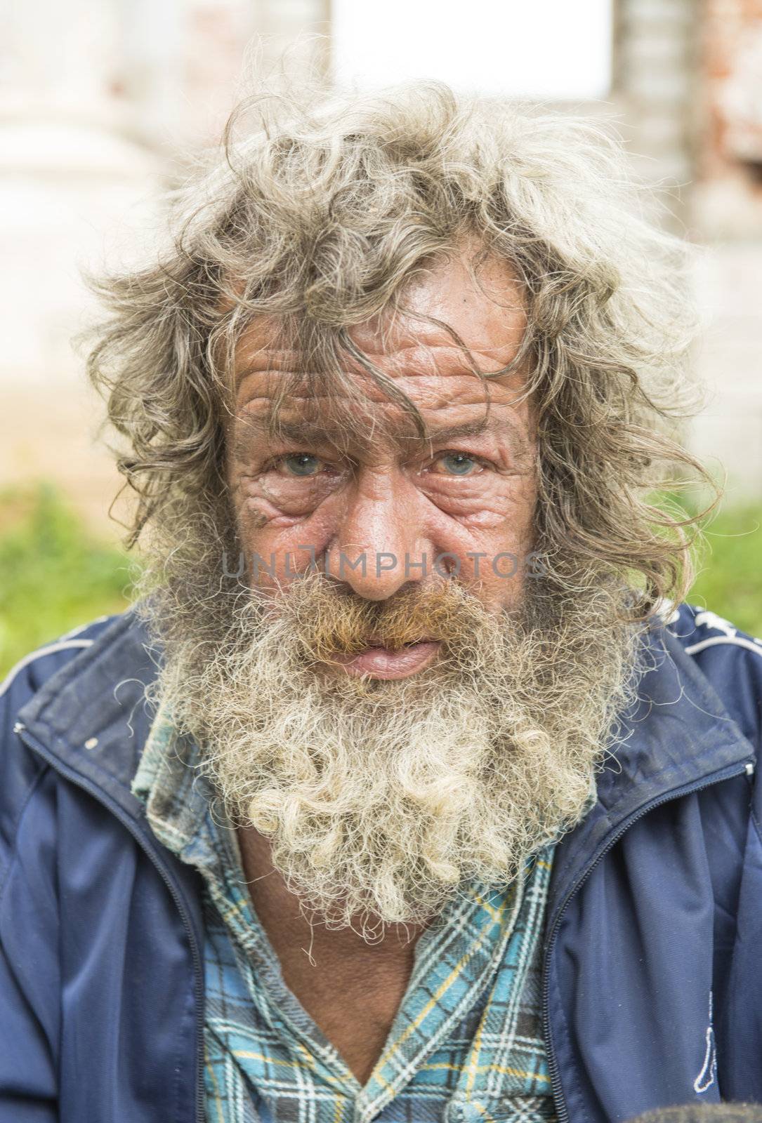 Portrait of the elderly man. Taken in Myshkin village, Russia on July 2012.