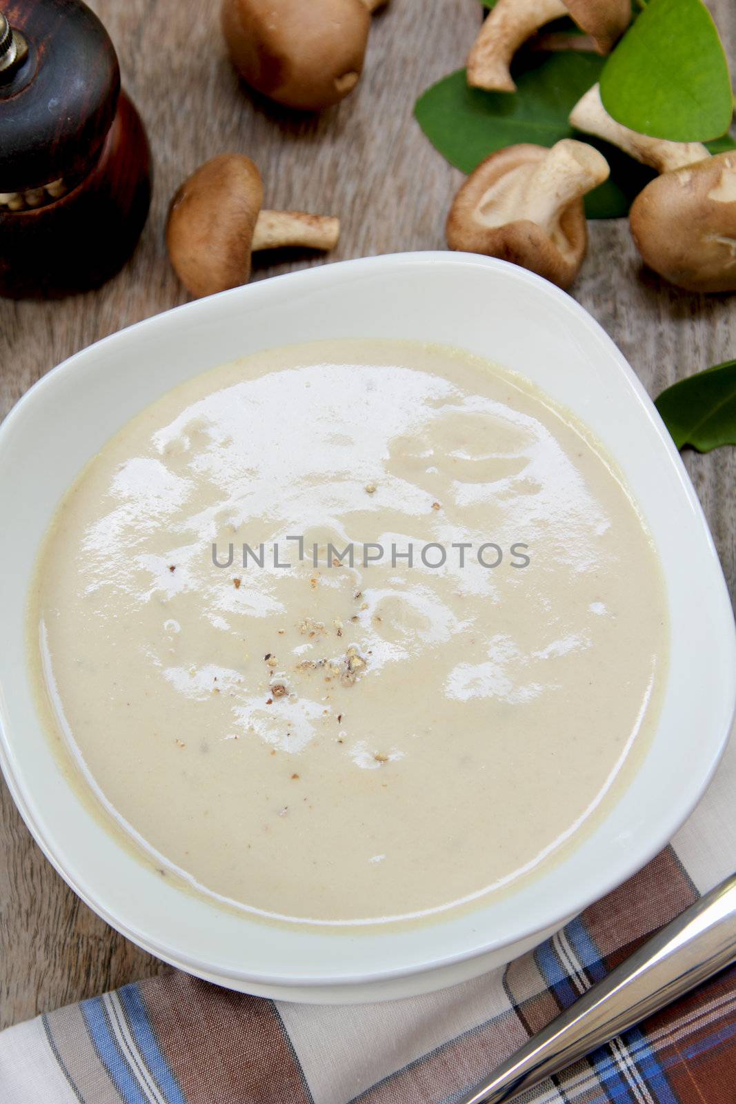 Mushroom with Job's tear [ chinese barley] soup