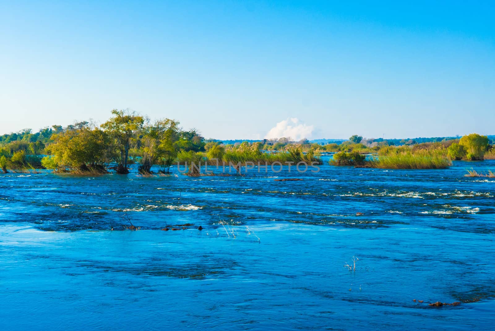 View over the Zambezi River on a calm afternoon