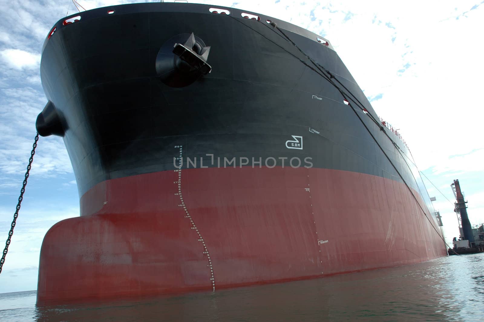 the bow of a big tanker ship by antonihalim