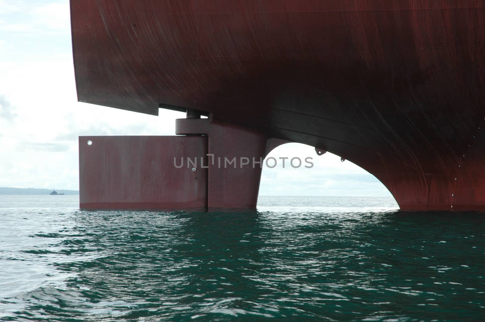 the rear wheel of a large tanker