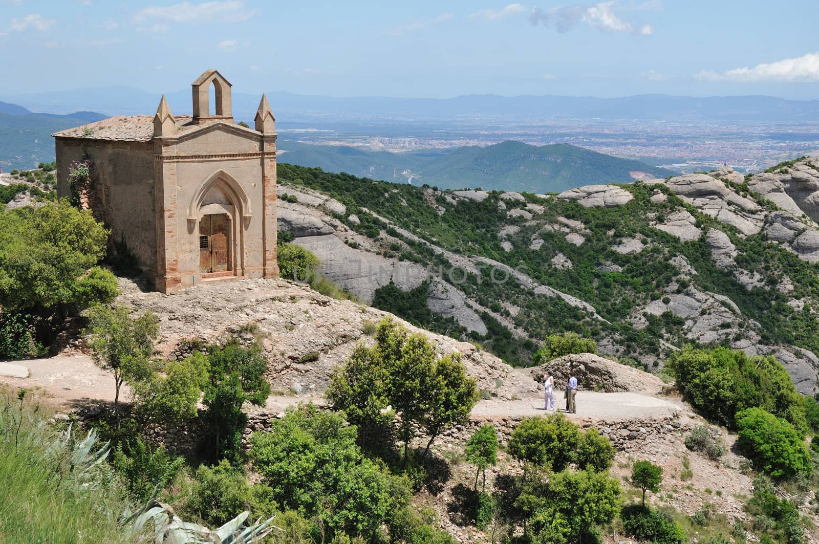 Famous Sant Joan Hermitage in Spanish mountains close to Monserrat Monastery, Barcelona, Spain