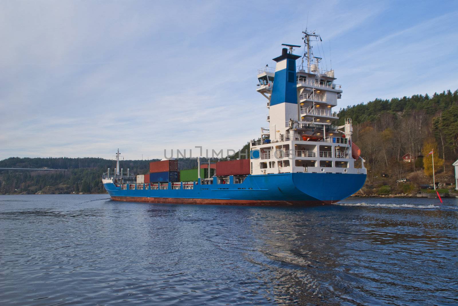 container ship under svinesund bridge, image 9 by steirus