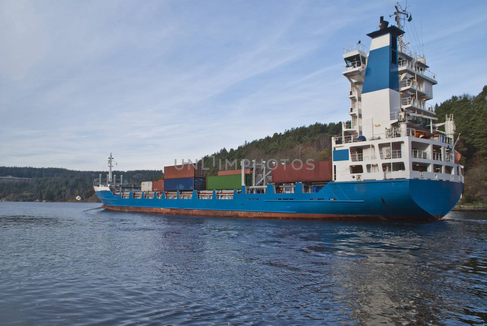 container ship under svinesund bridge, image 8 by steirus