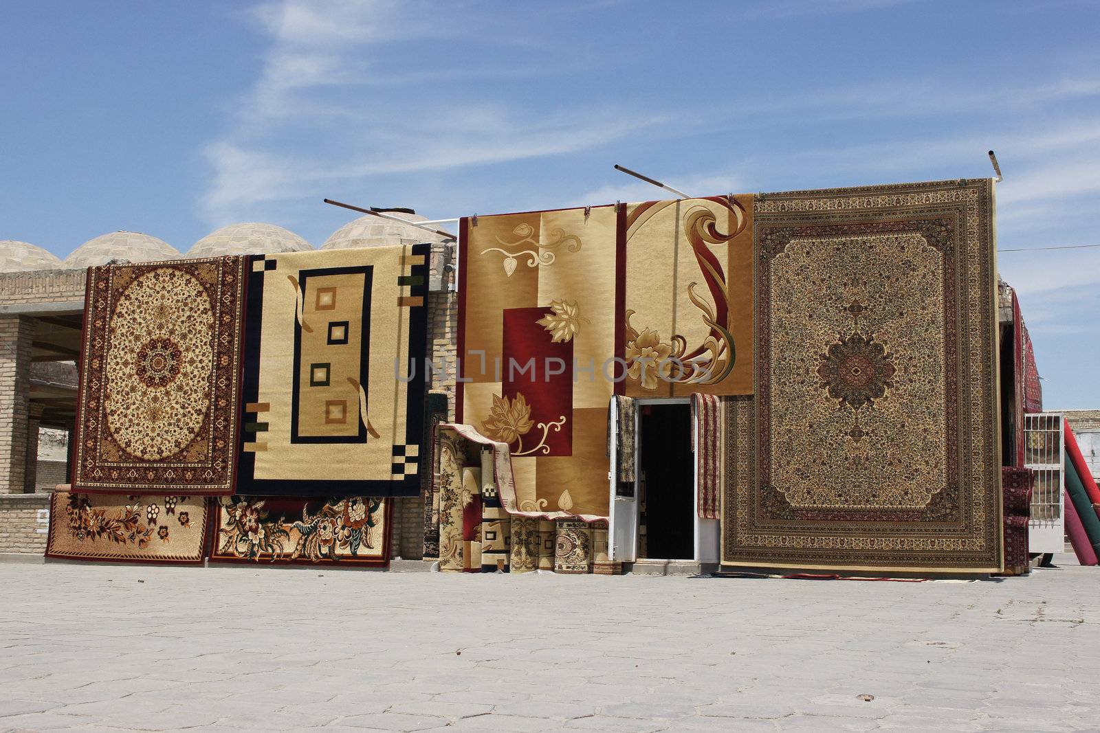 Carpet Trader, Bukhara, Uzbekistan by alfotokunst