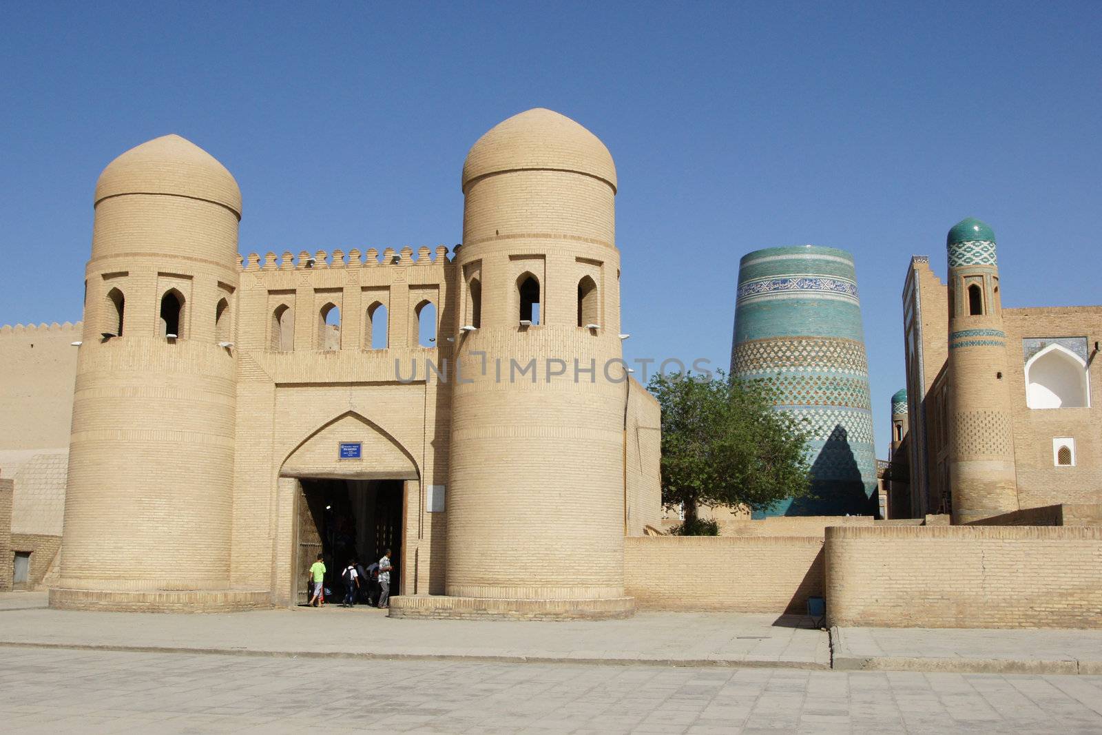 Gate to the ancient city of Khiva, silk road, Uzbekistan