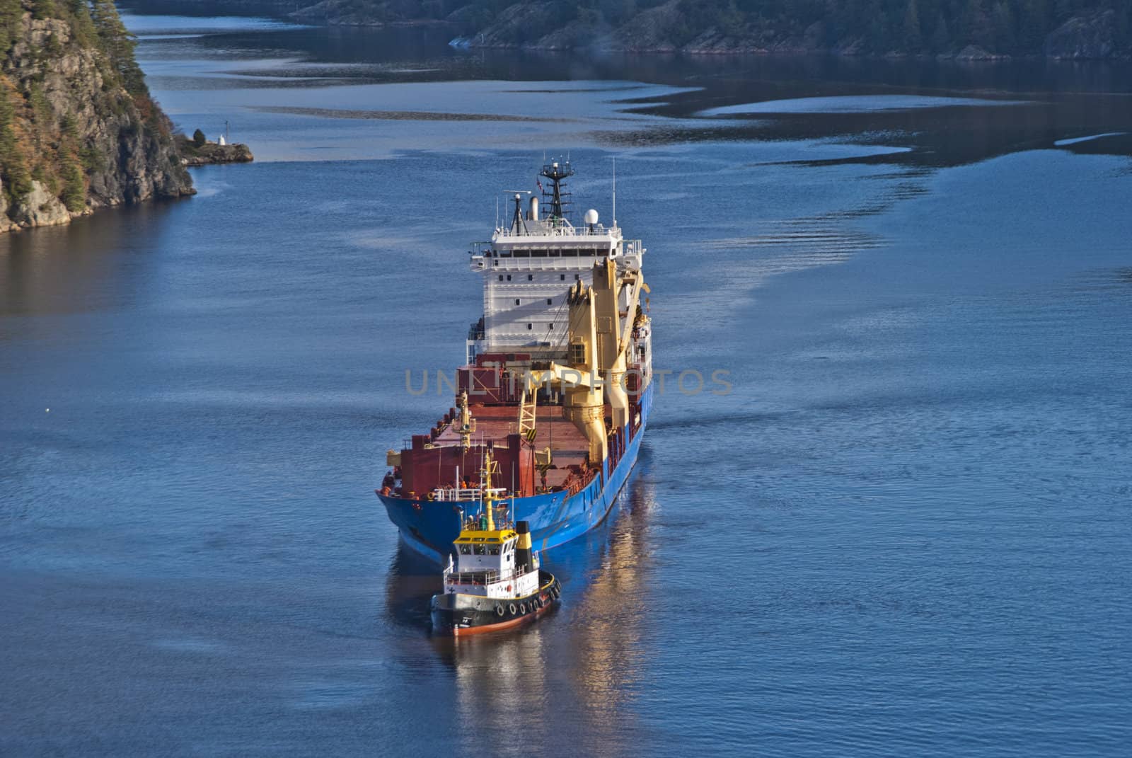 when it comes so large ships as bbc europe in ringdalsfjord they must have towing assistance to get out to the open sea and then comes little tug herbert of benefit