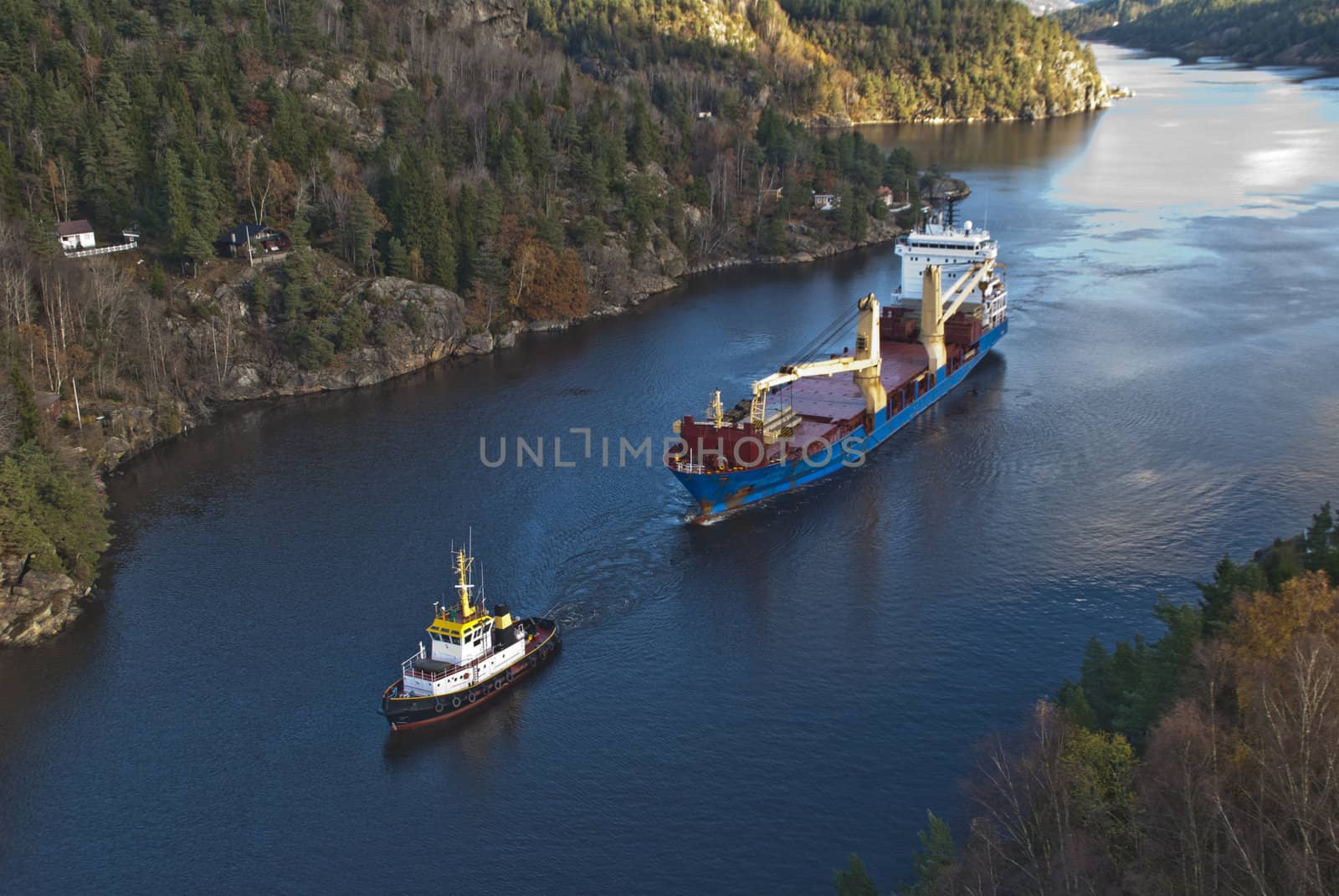 tug herbert are towing bbc europe out of the fjord, image 32 by steirus