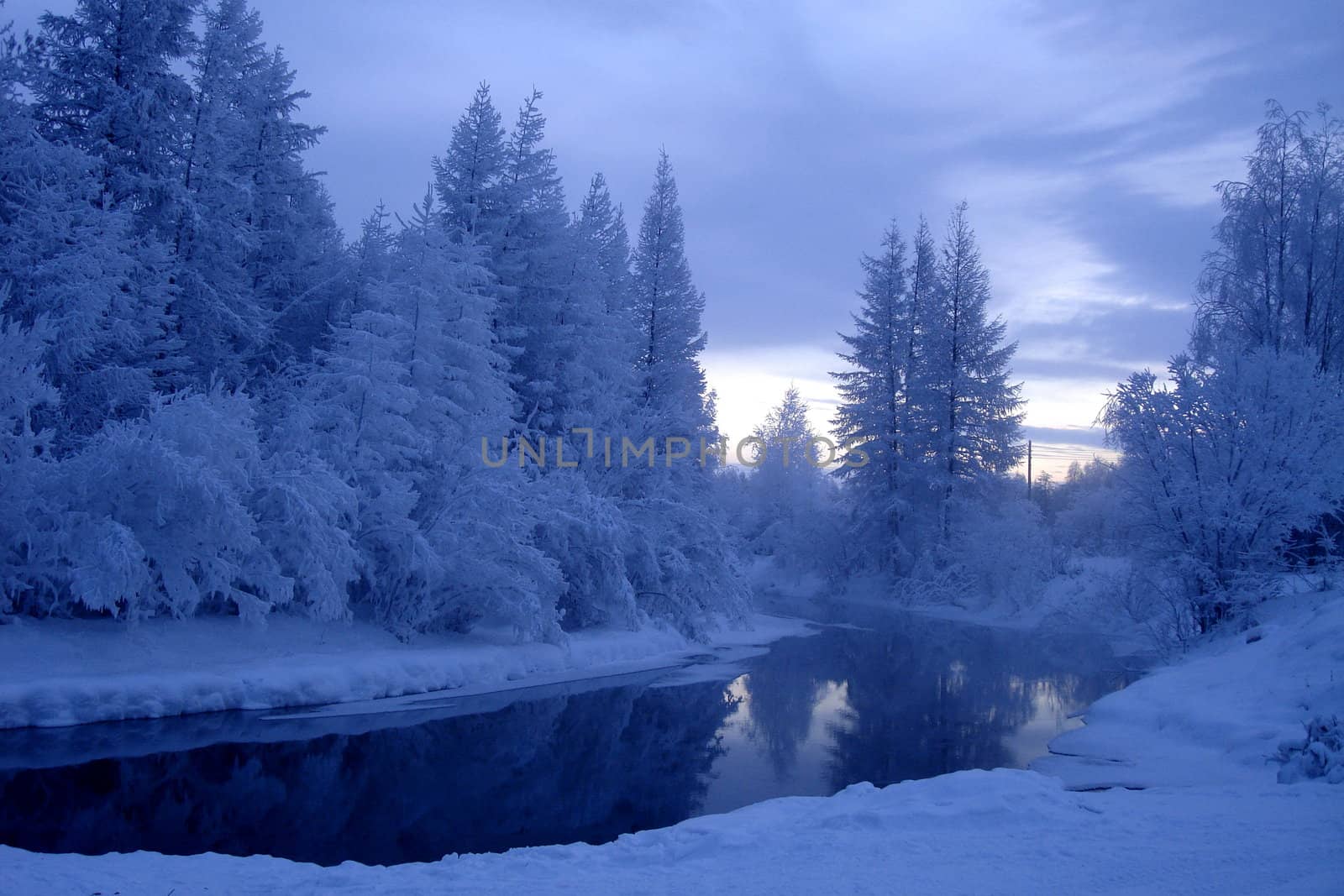 Winter Pond by vlad00mir