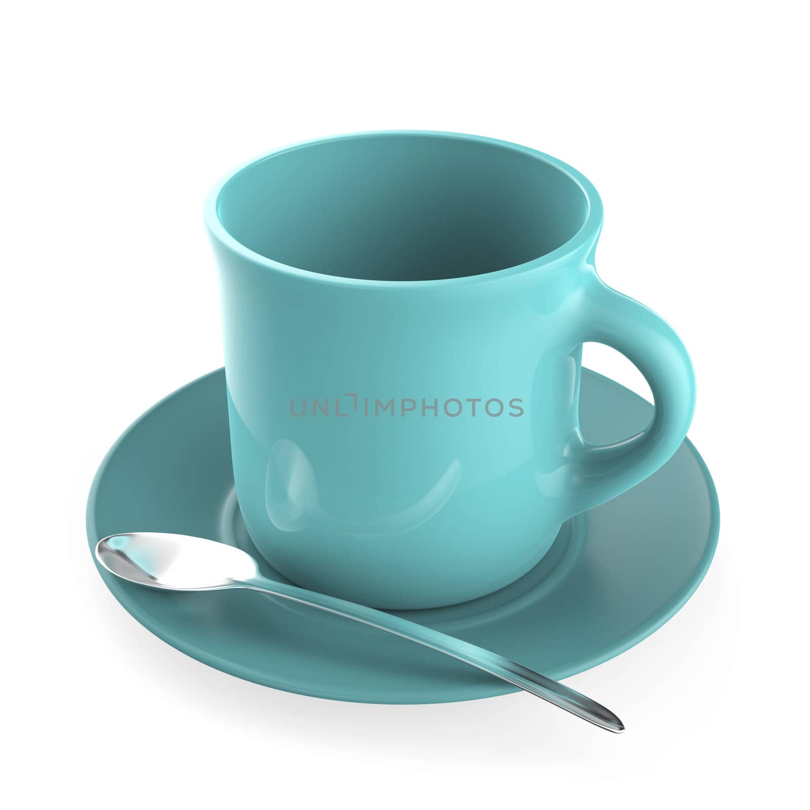 Turquoise coffee cup by magraphics