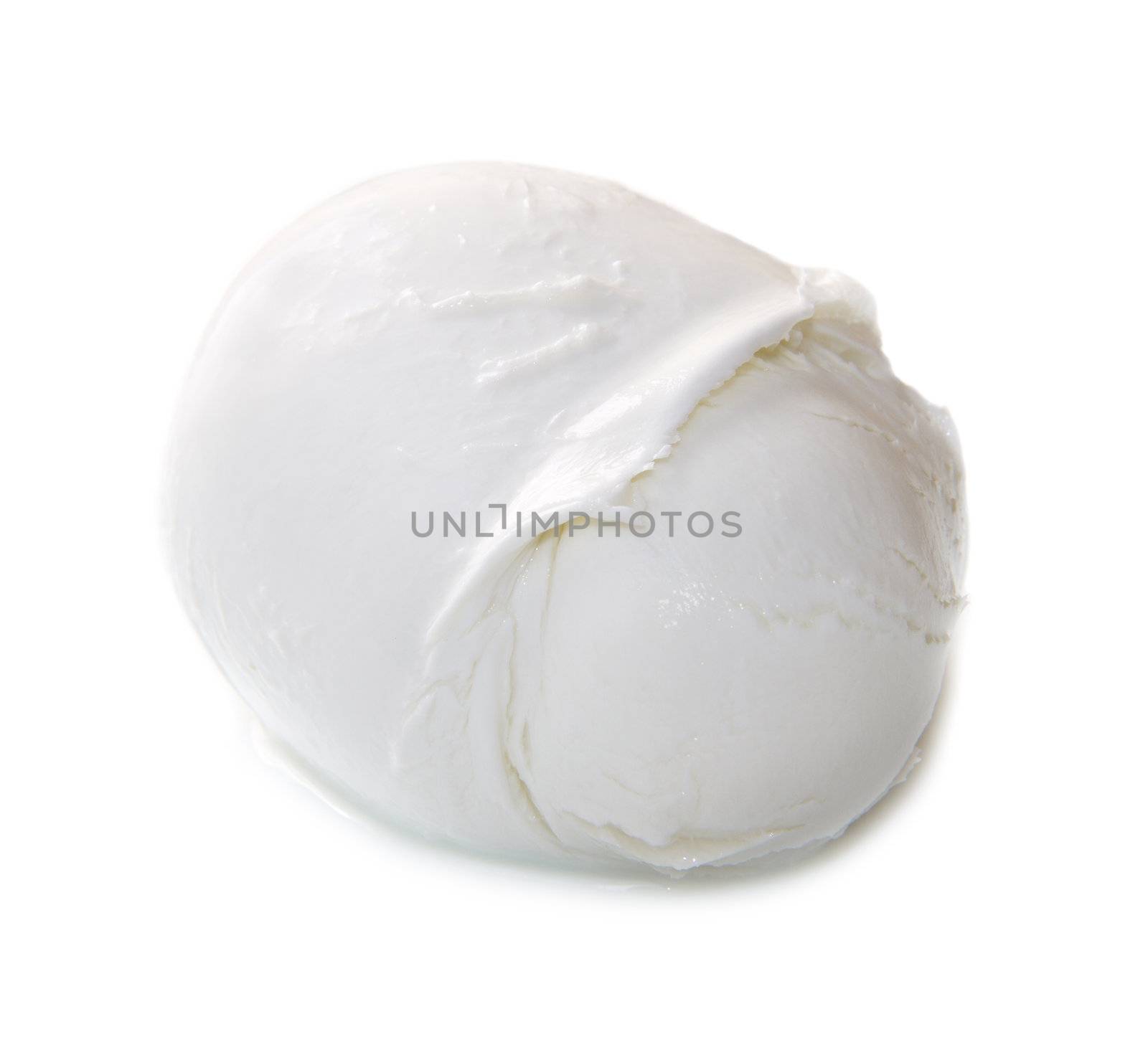 fresh italian mozzarella on white background 