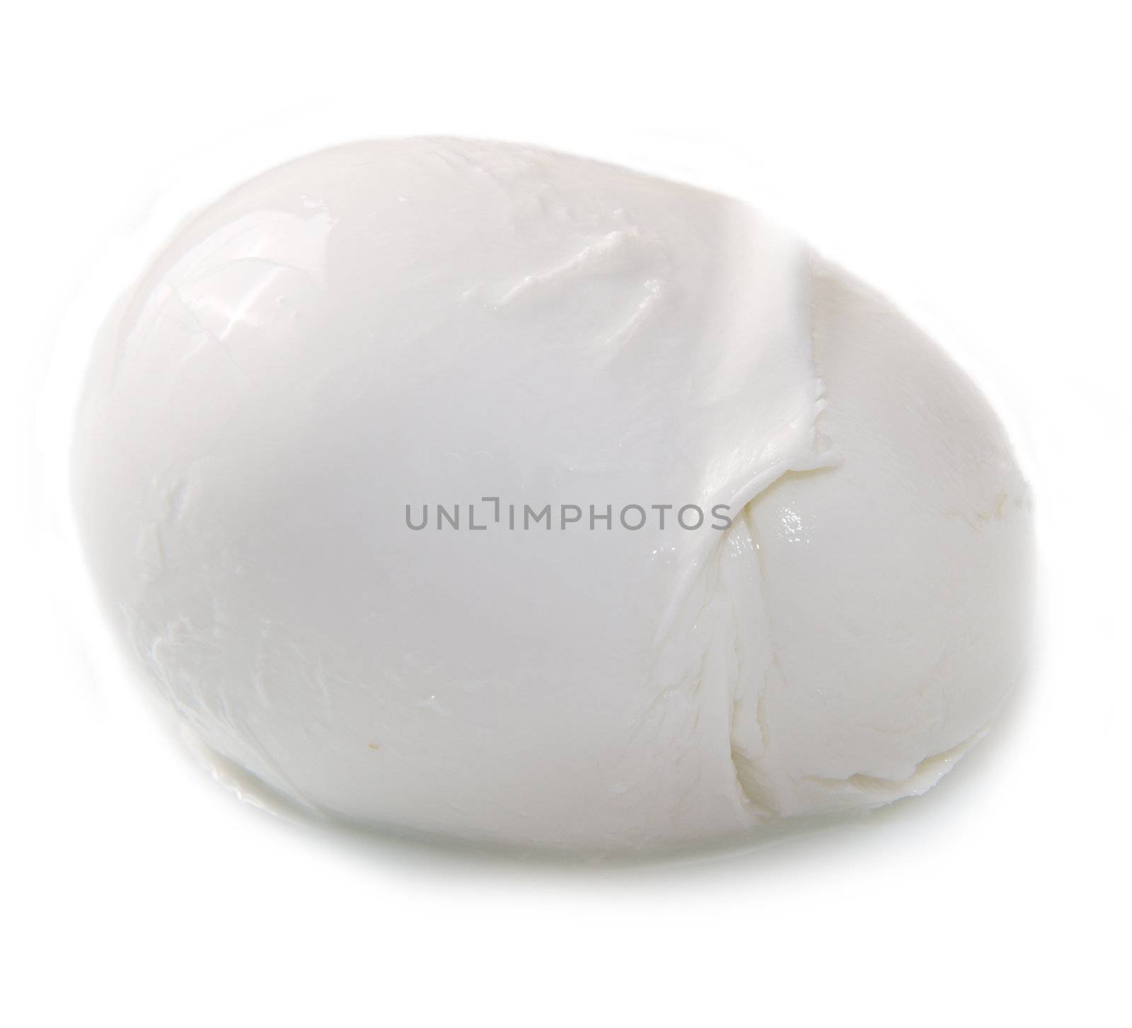 fresh italian mozzarella on white background 