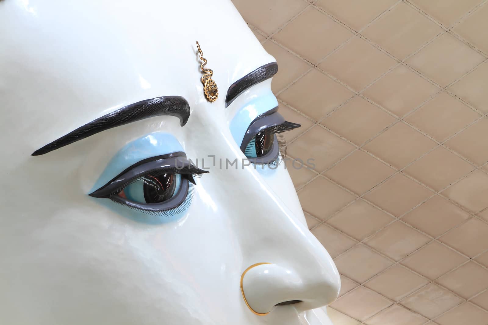 The giant reclining Buddha at Chaukhtatgyi temple in Yangon, Myanma