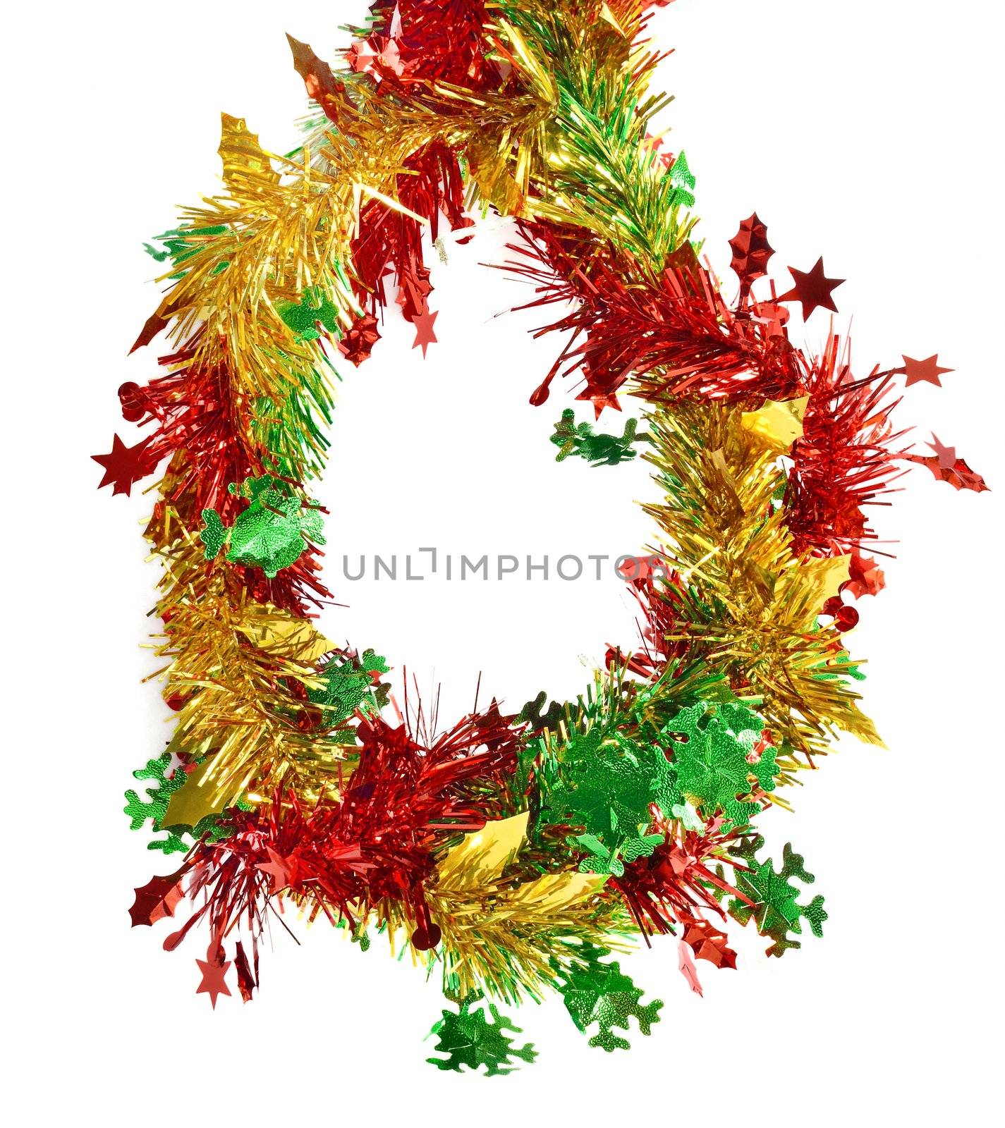 Christmas wreath decoration on white by Kheat