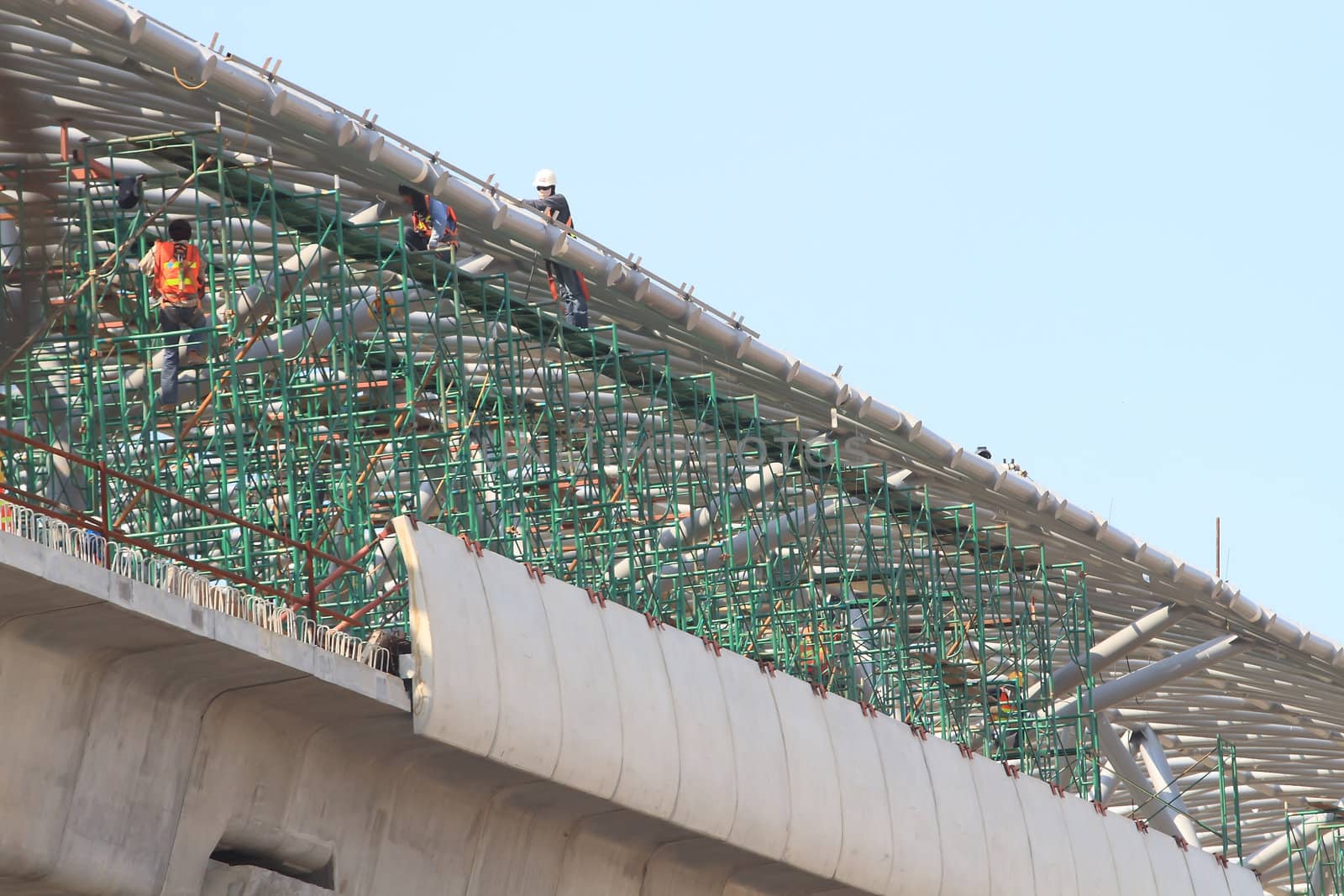 ky Train System's construction at Bangbuathong, Nonthaburi, Thai by rufous