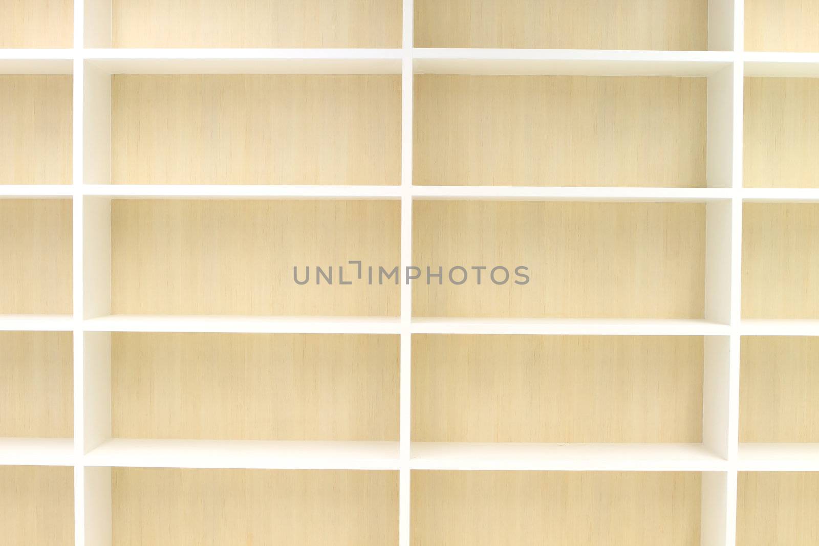 Blank wooden bookshelf by rufous