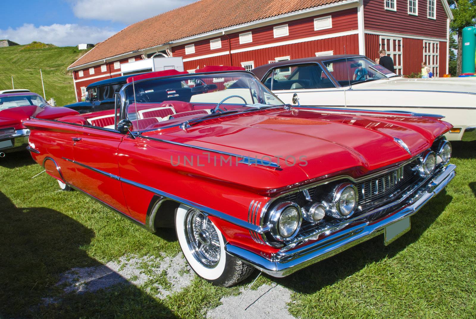 photo oldsmobile 1959 is shot on fredriksten fortress in halden at the annual amcar meeting
