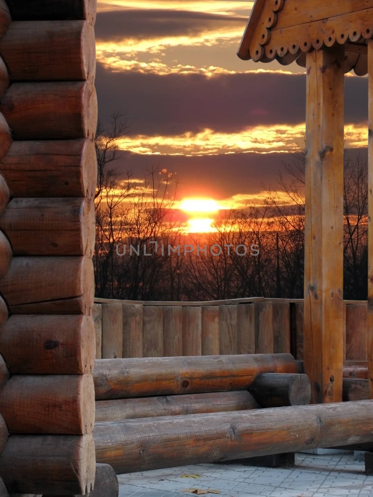 view on sunset from summer-house
