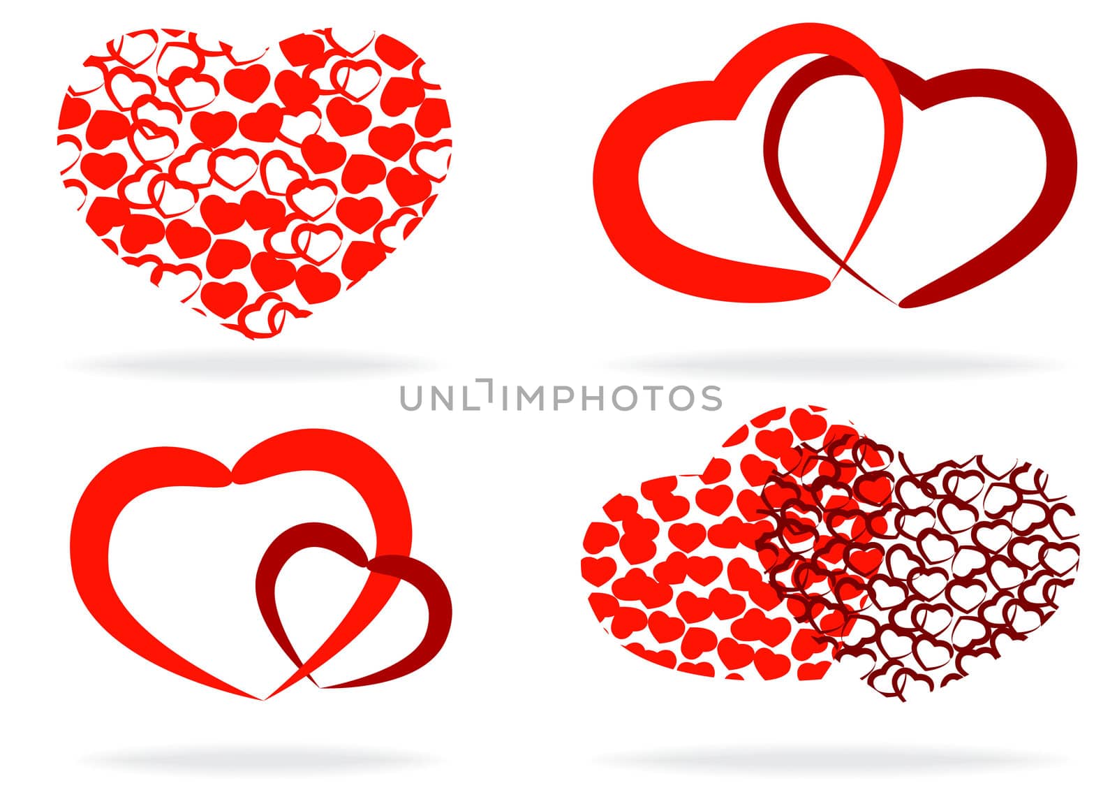 set of stylized hearts by rodakm