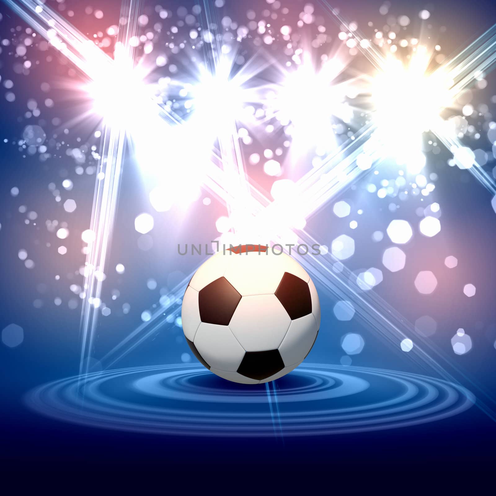 Black and white football or soccer ball, colour illustration