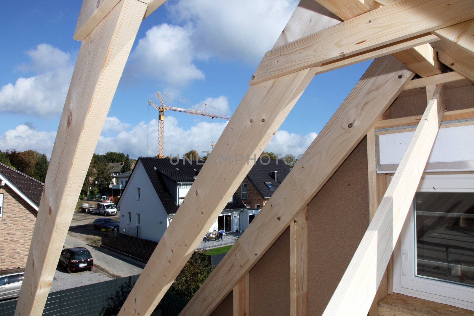 View from the top floor of construction site for a new home