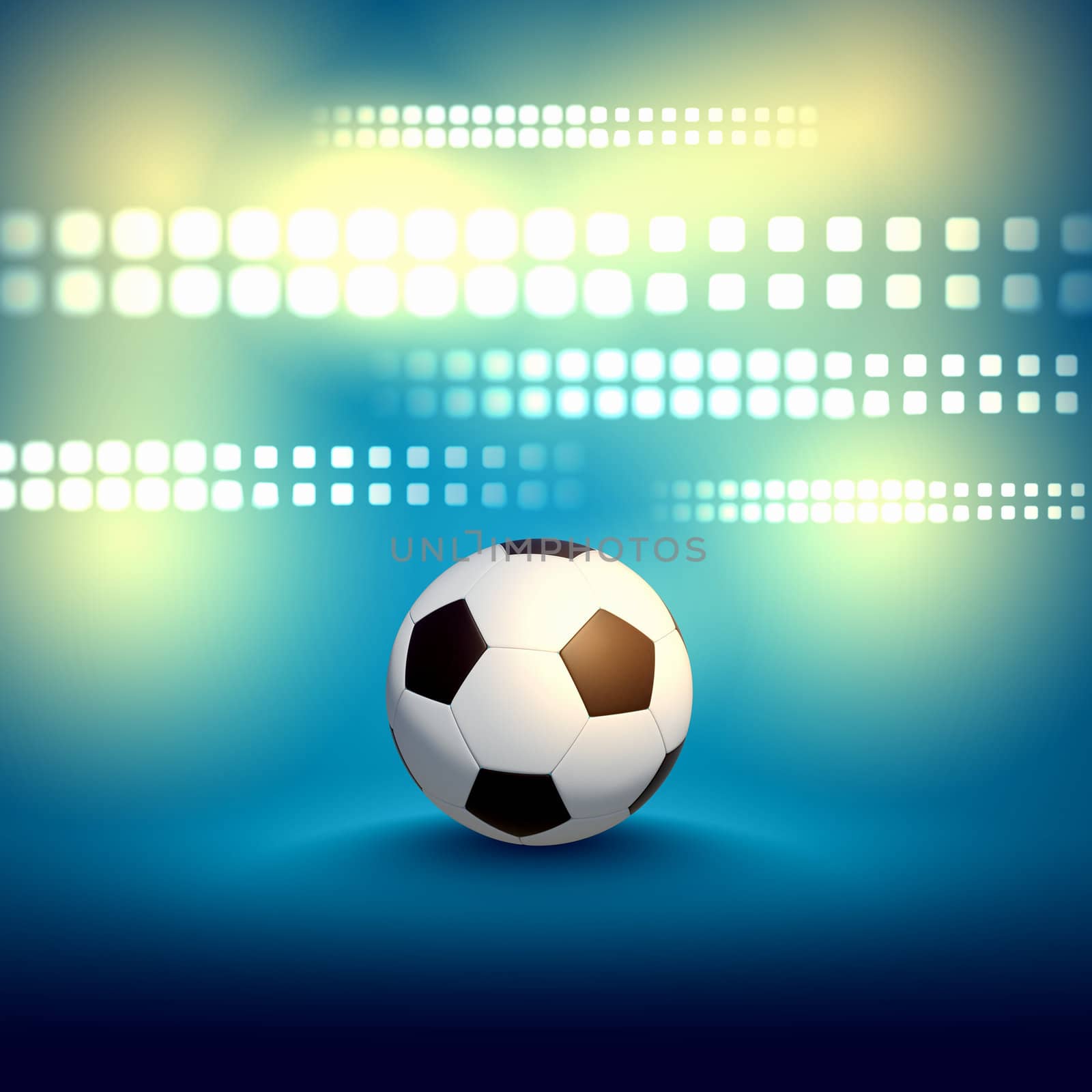 Black and white football or soccer ball, colour illustration