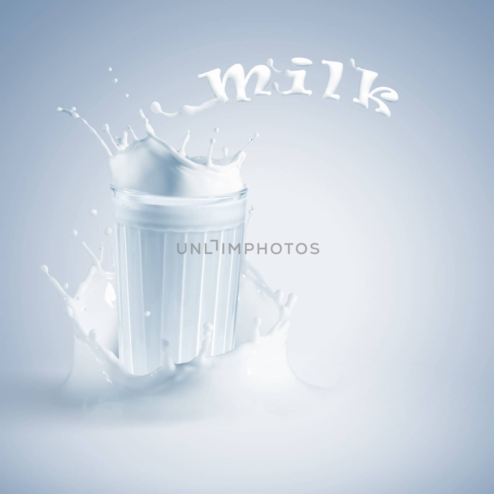 Fresh milk in the glass by sergey_nivens