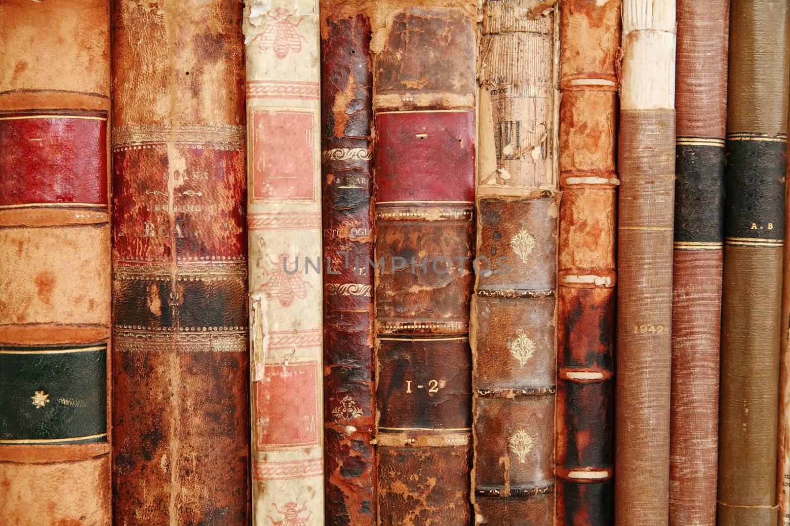 old books at display on a market