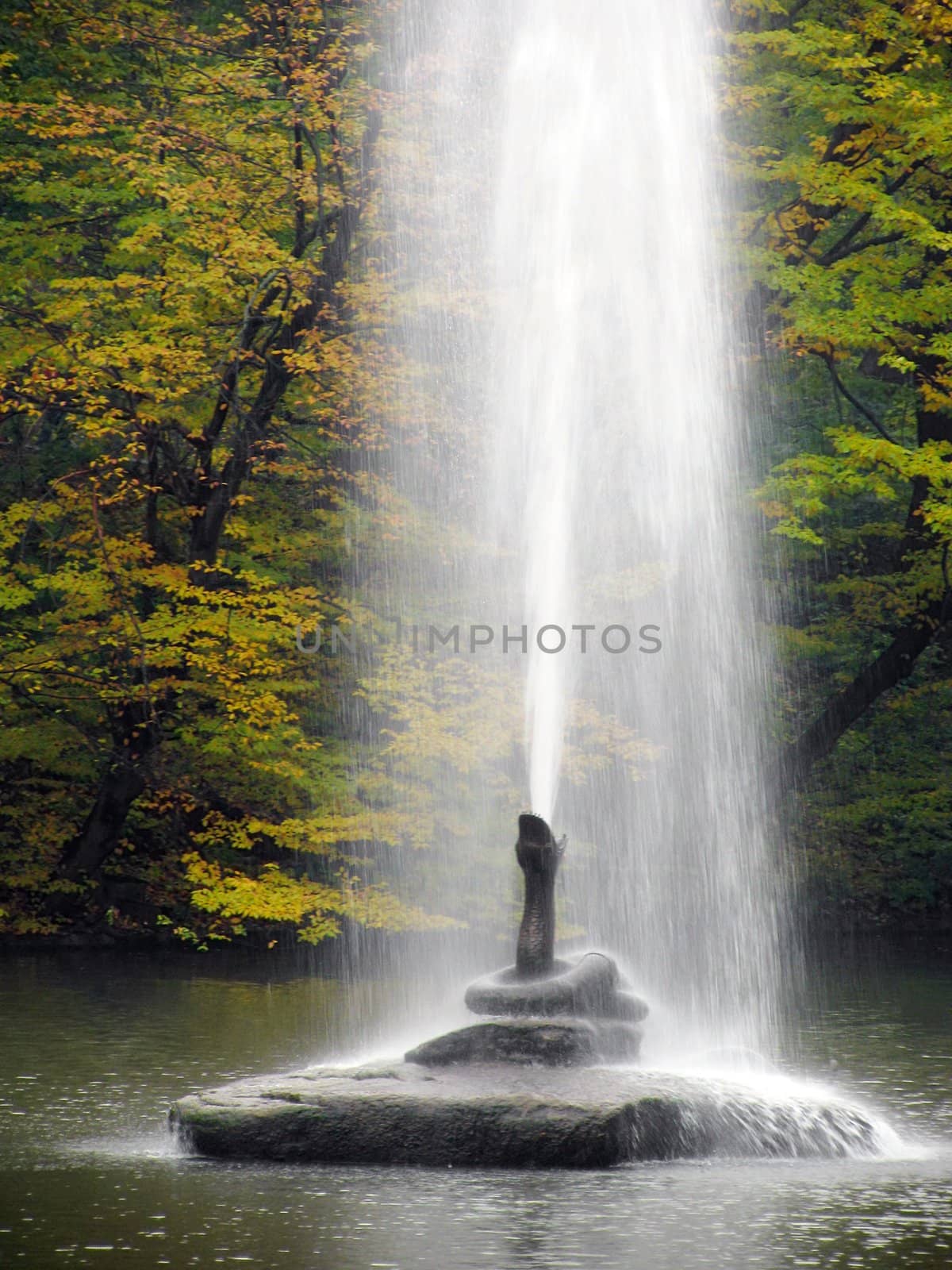 fountain in an autumnal park, Uman, Ukraine