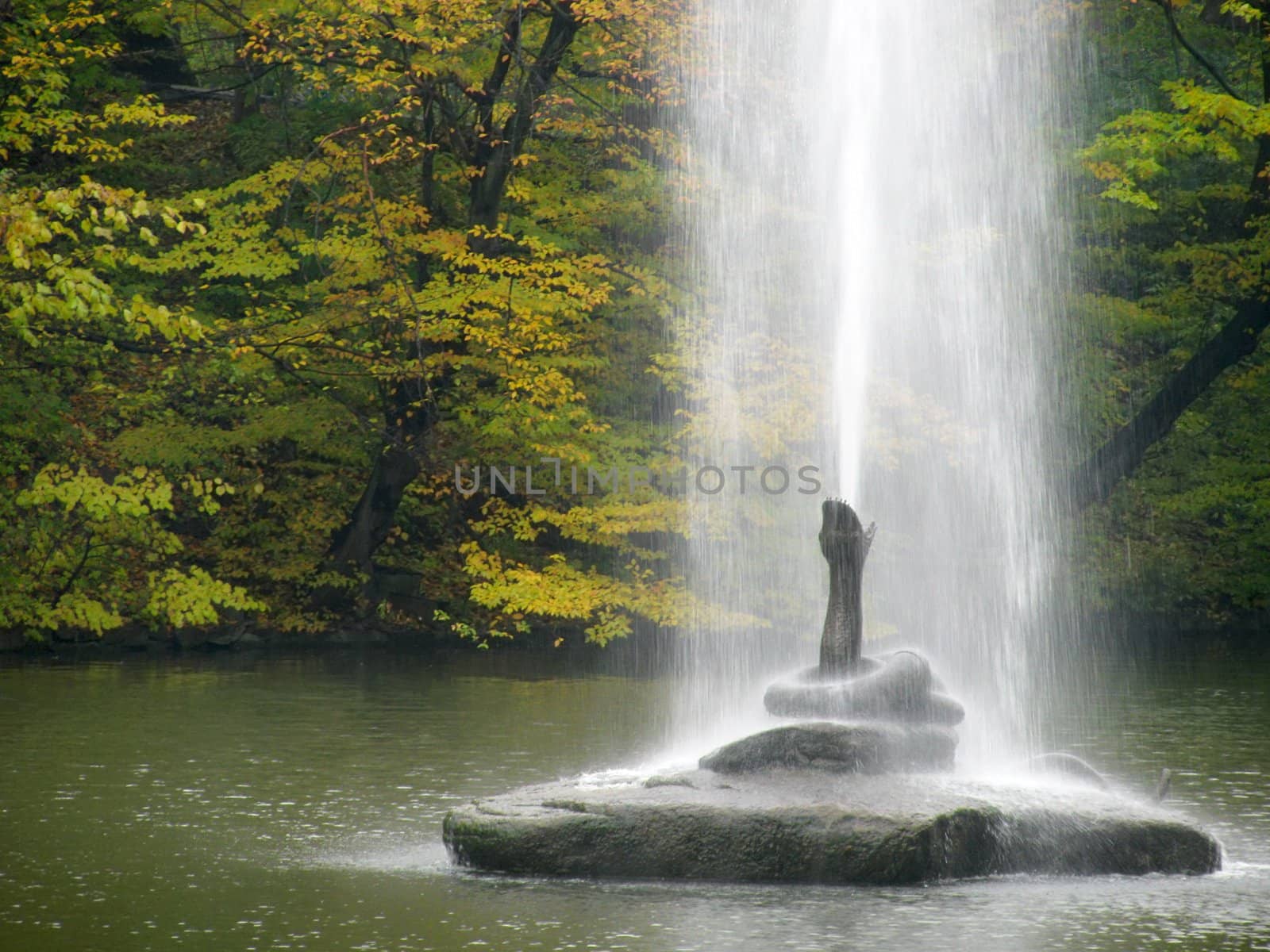 fountain in an autumnal park, Uman, Ukraine