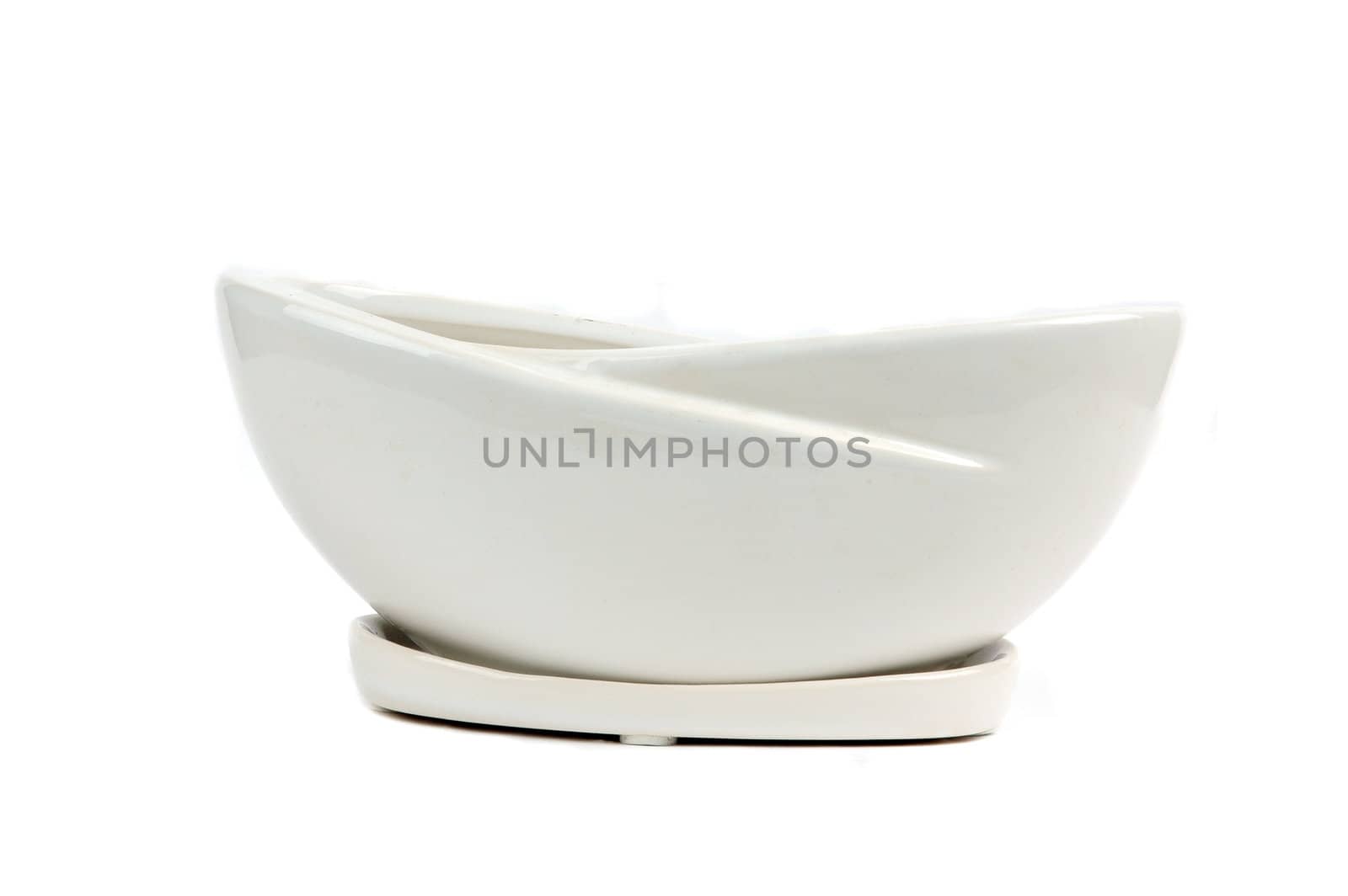 a ceramic container isolated on white background