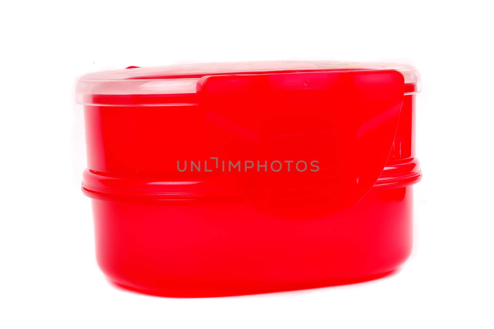 a red plastic container for preschoolers food stock  by antonihalim