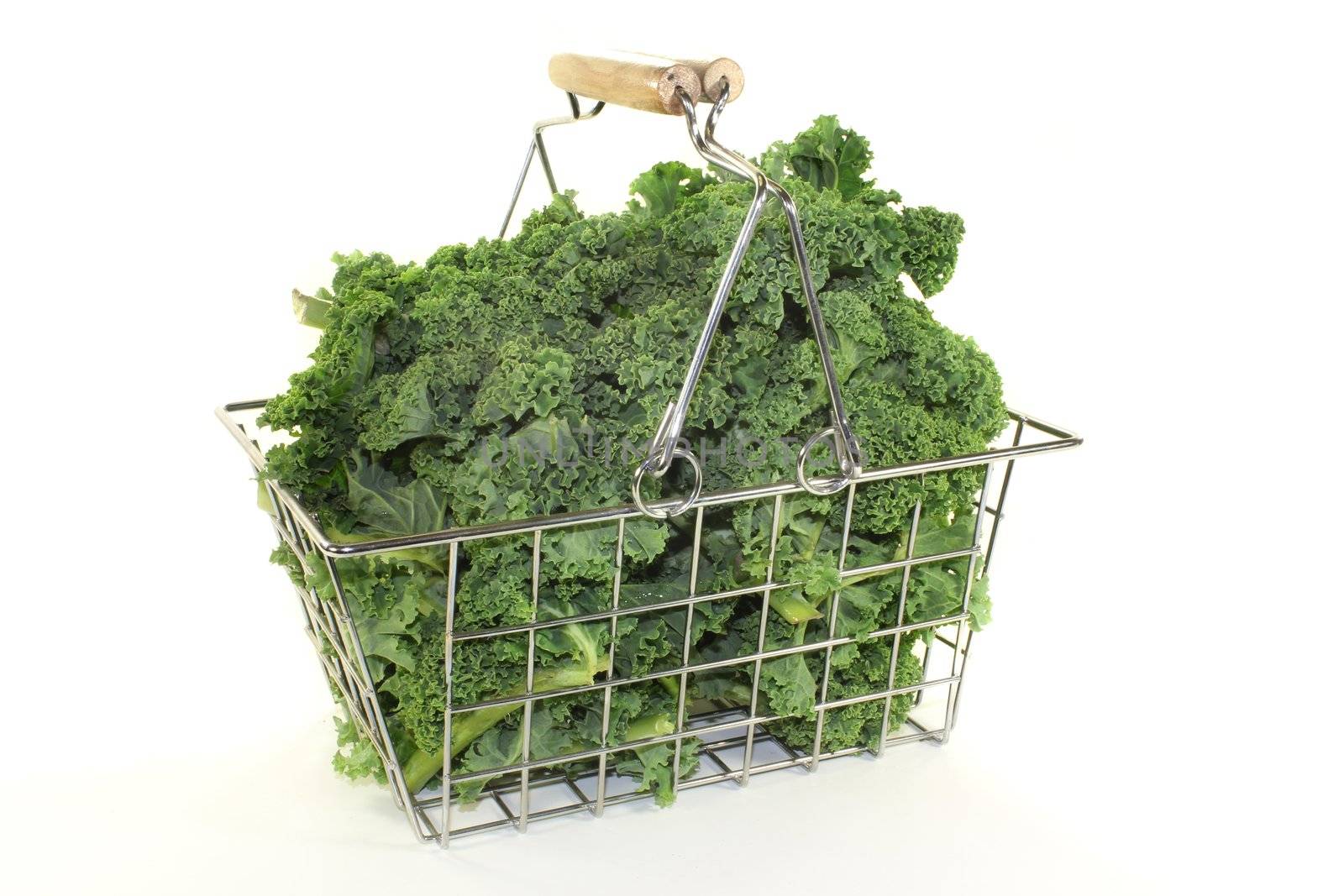 fresh green kale on a white background