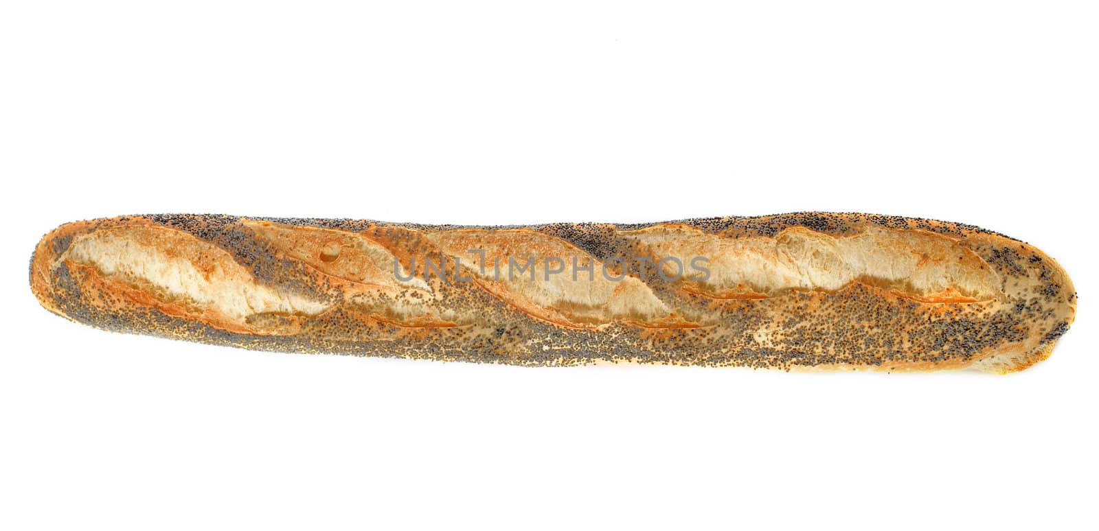 poppy bread in front of white background