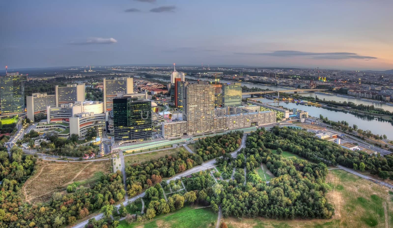 Vienna cityscape at evening 