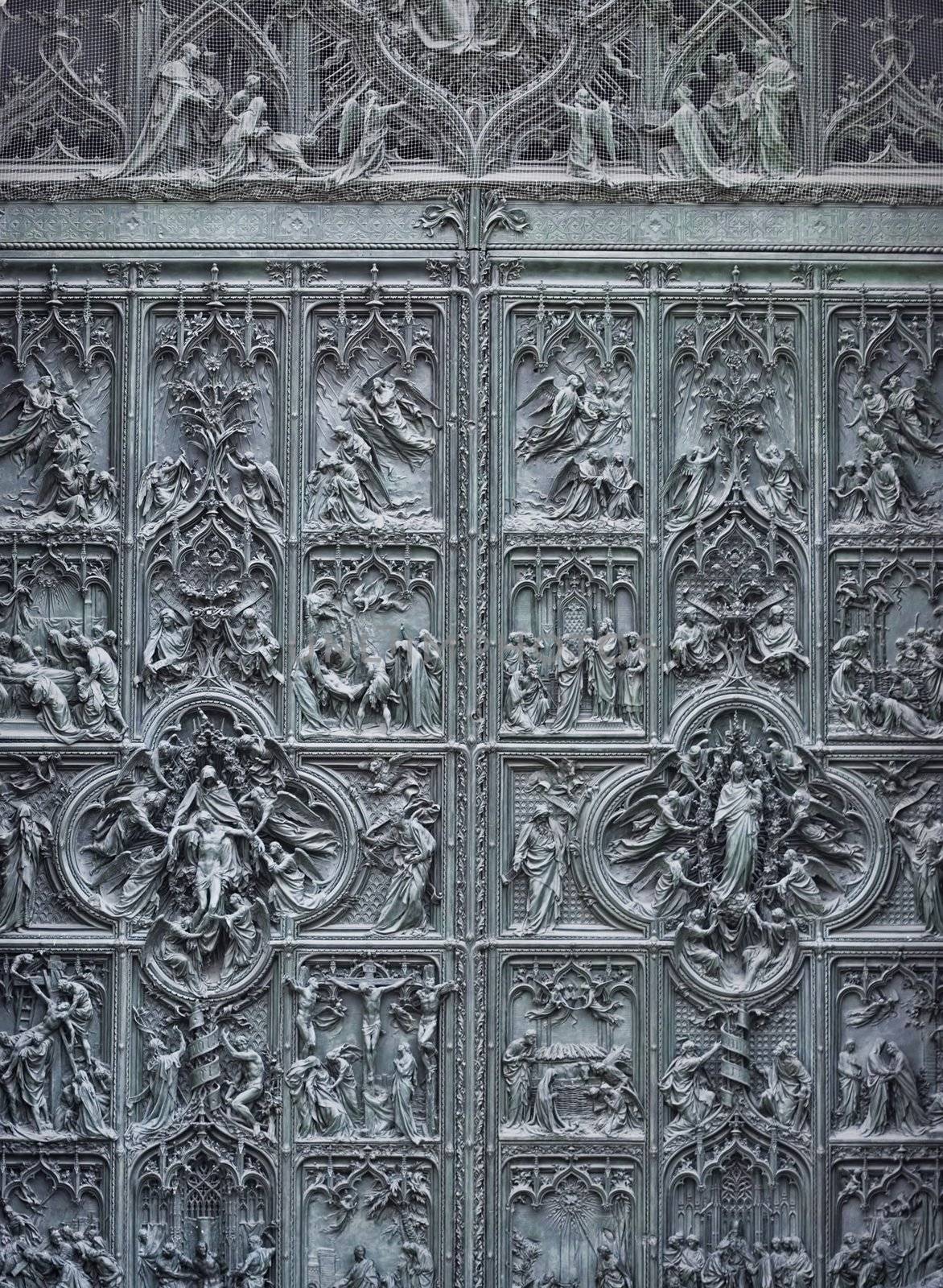 Milan Cathedral door entrance, Italy
