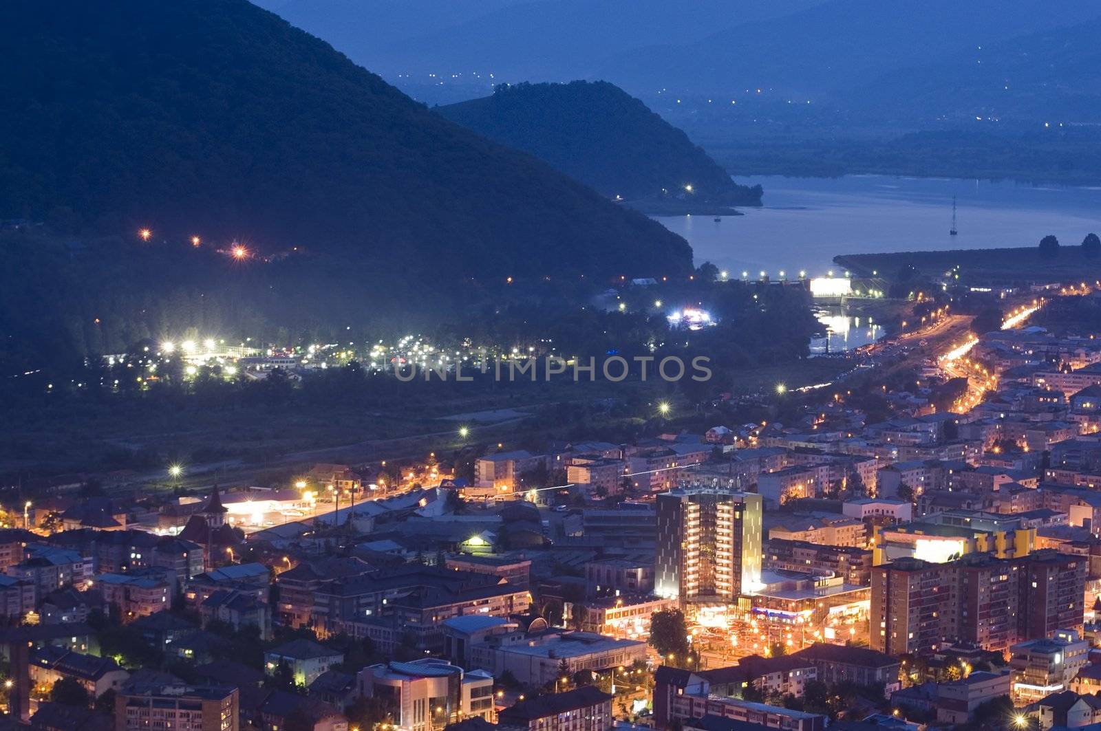 city at night, Piatra Neamt, Romania 