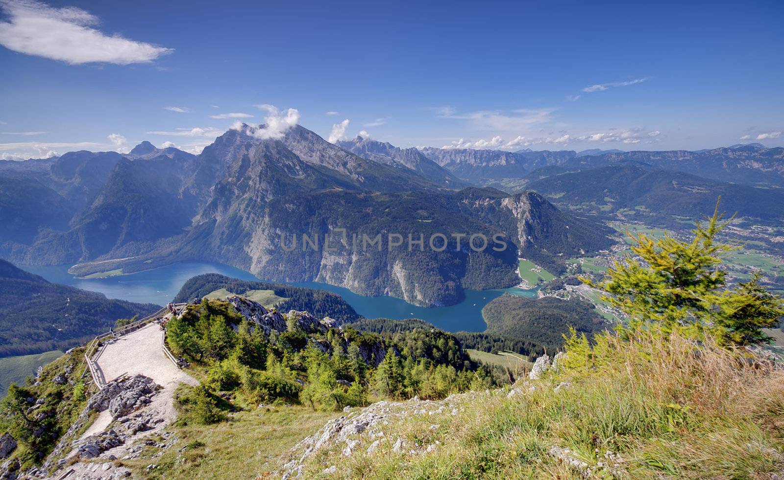 Alps mountains and Konigssee lake in Bavaria, Germany